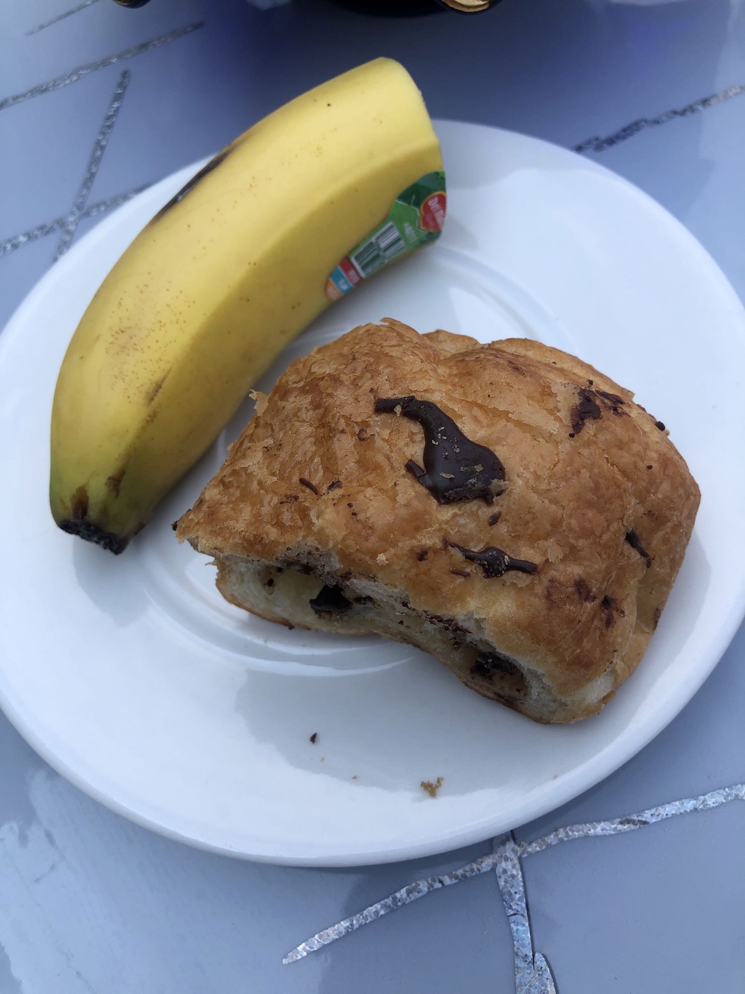 Banana and chocolate pastry