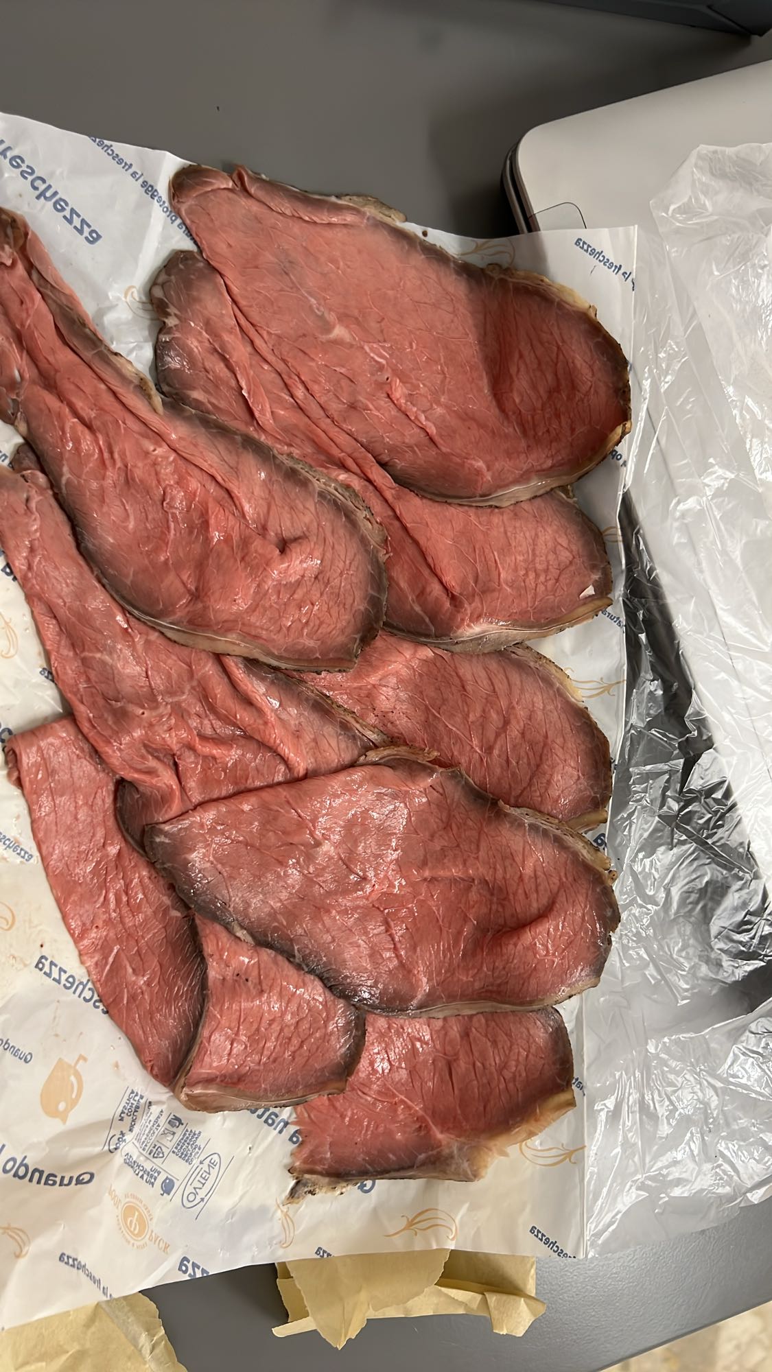Roast beef slices