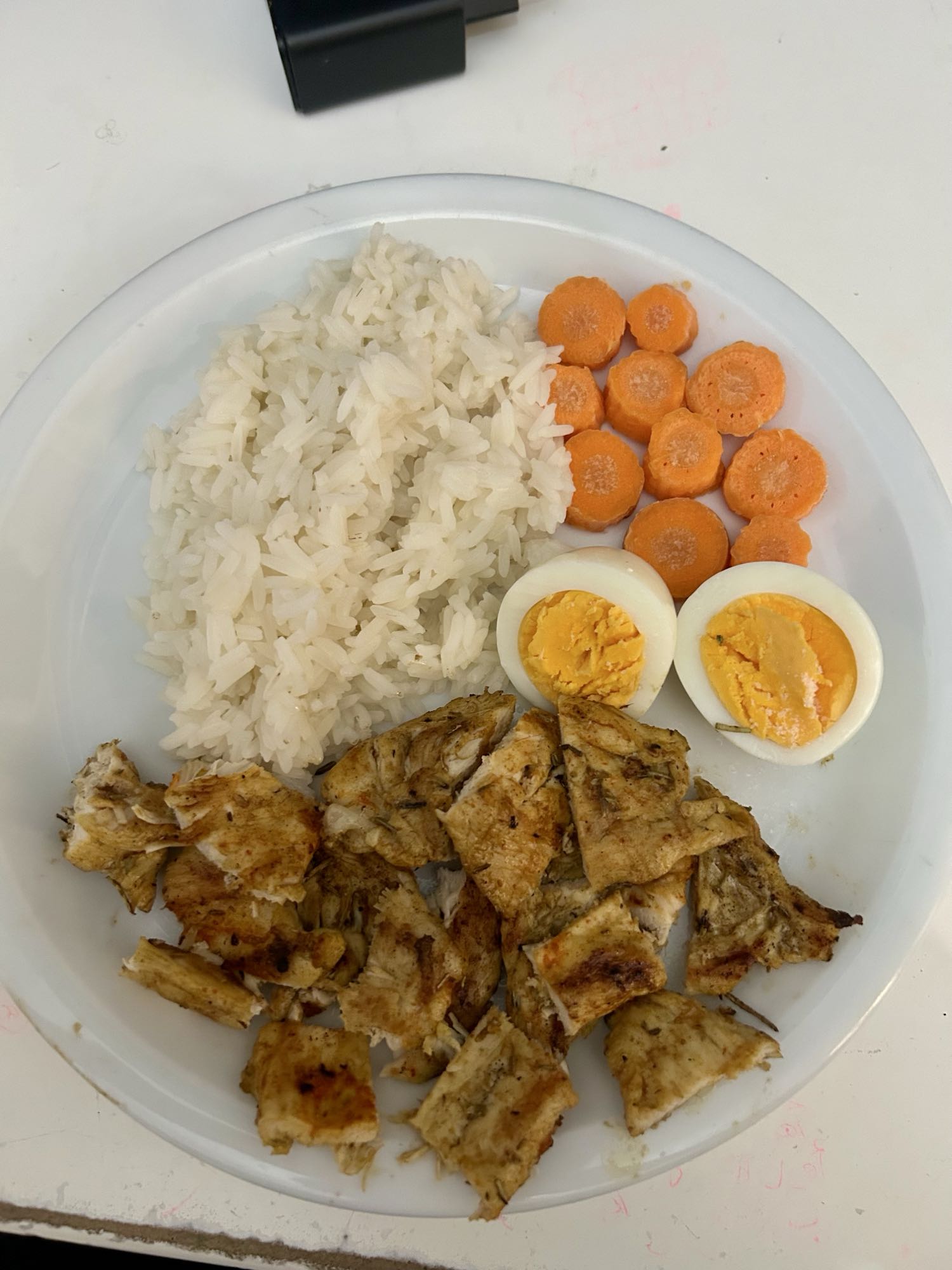 Chicken Rice Egg Carrot Plate
