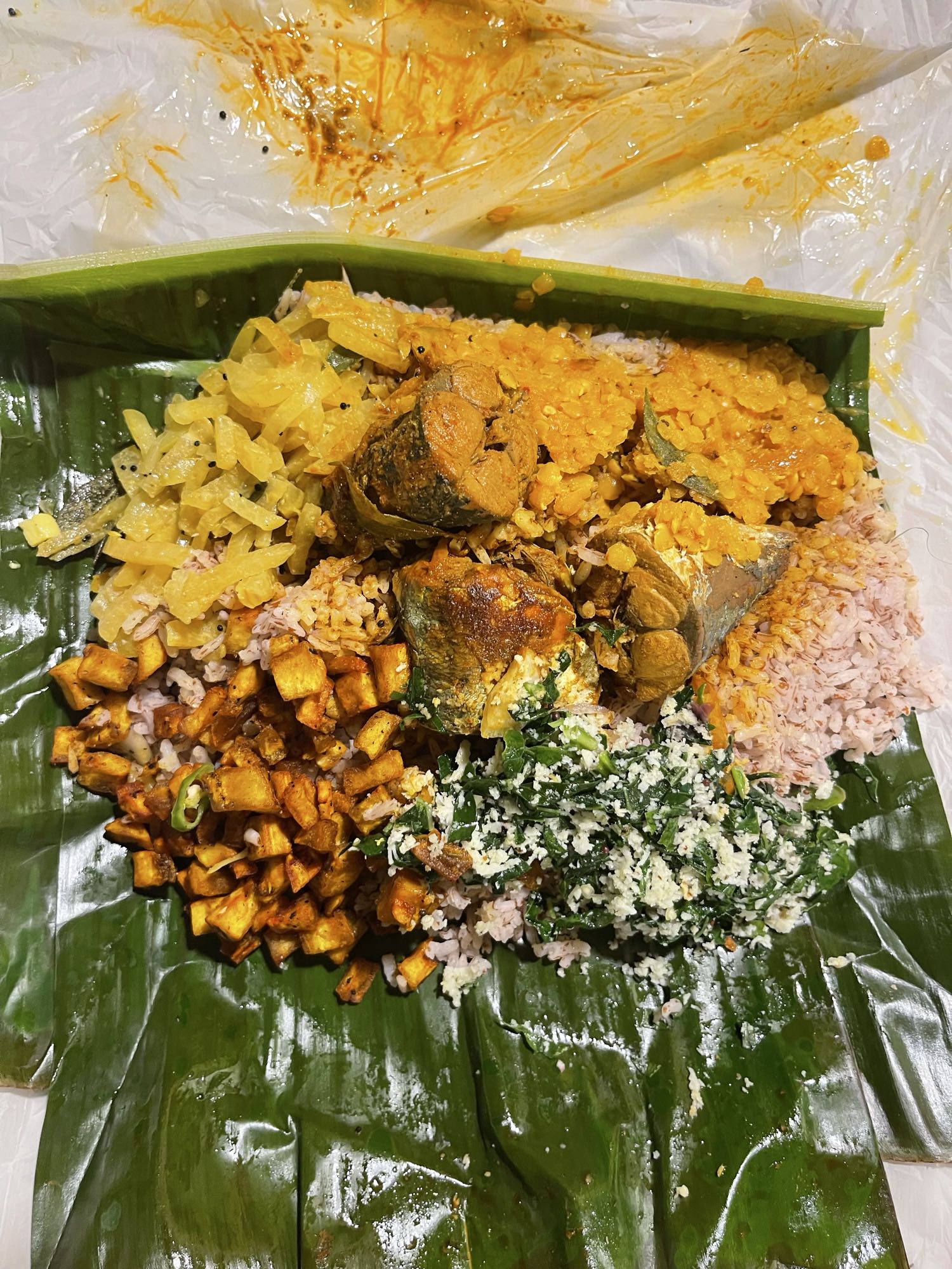 Banana Leaf Fish Curry Meal