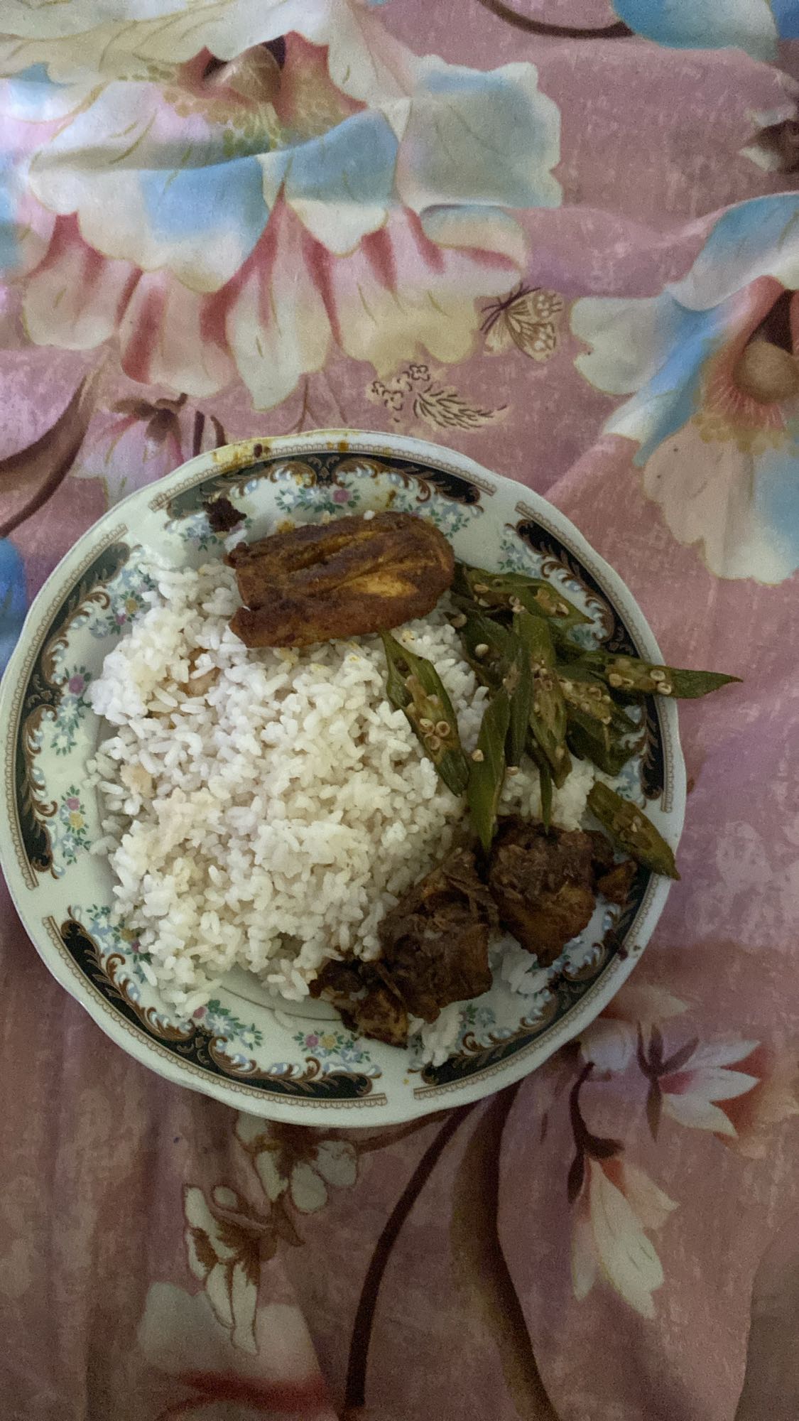 Rice with okra & chicken