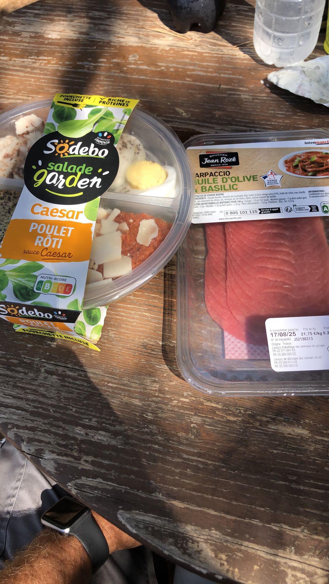 Salade César et carpaccio