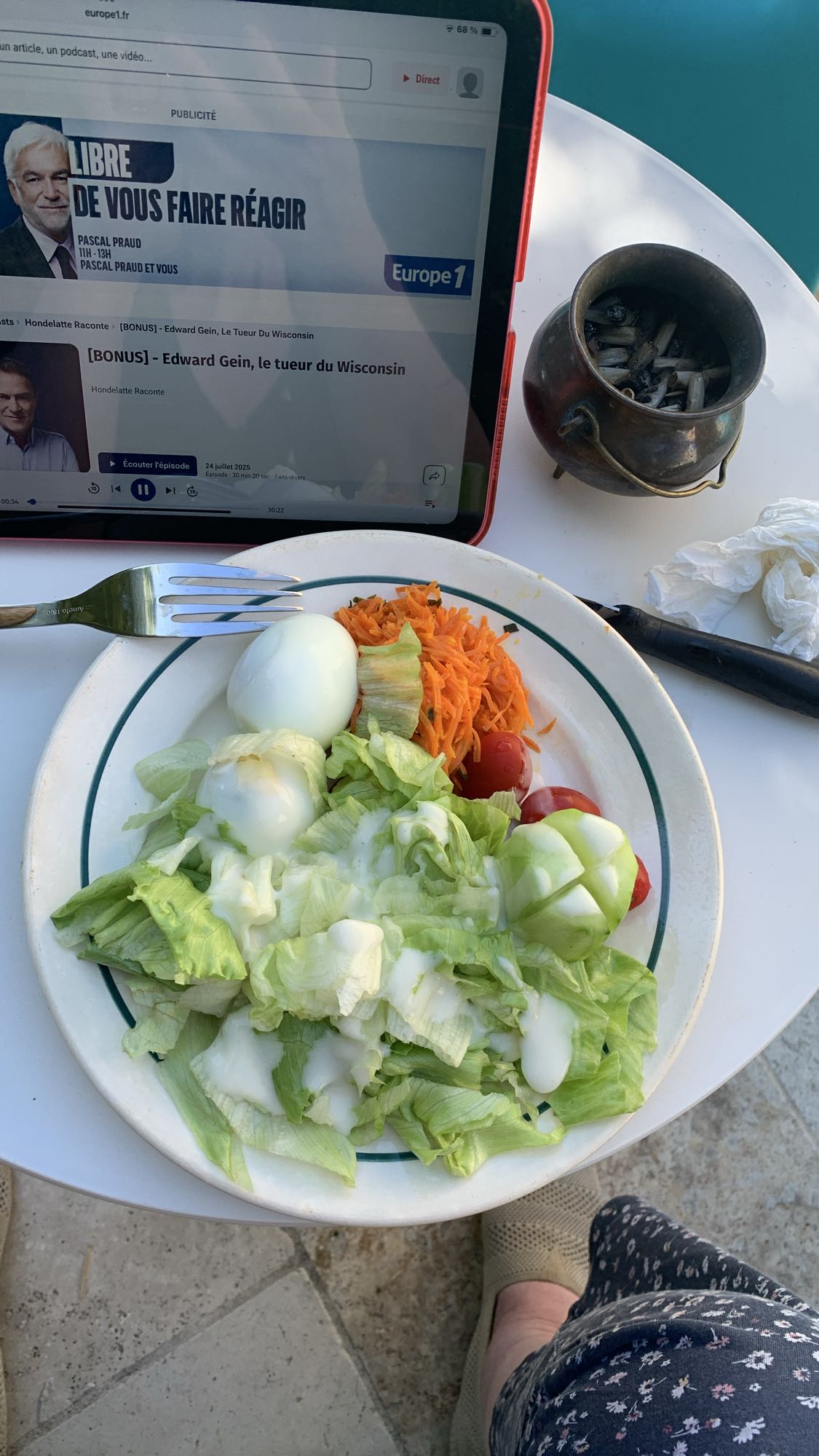 Salade œuf crudités