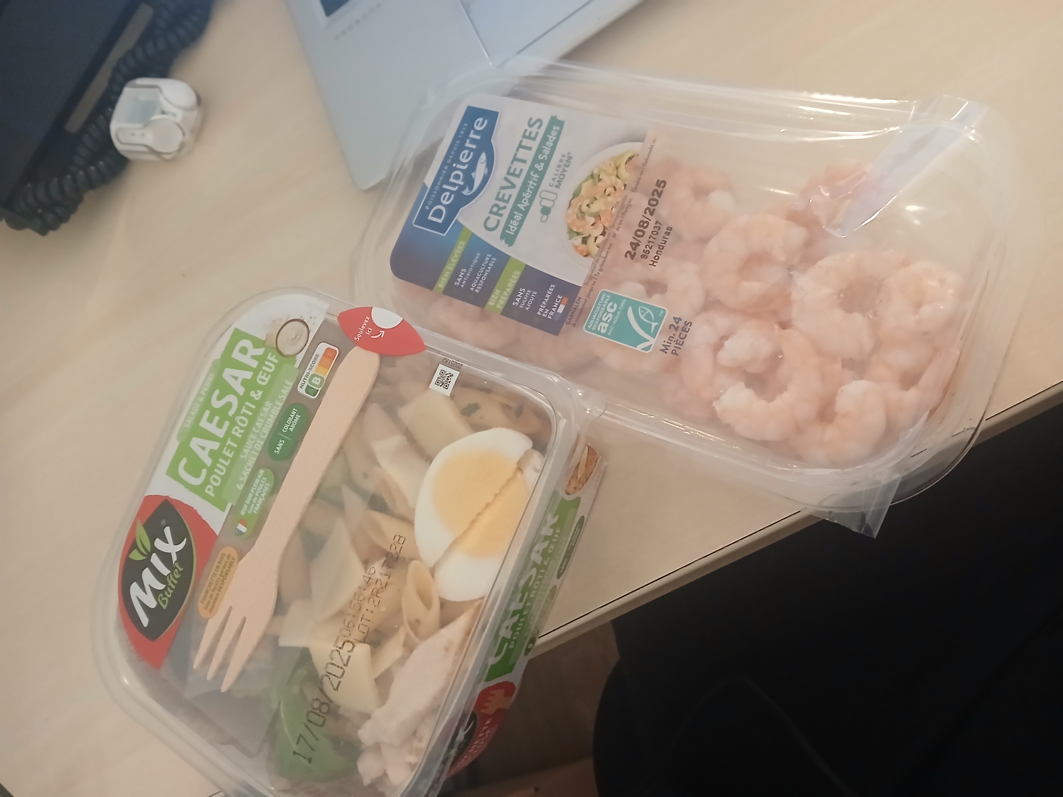 Salade César et crevettes