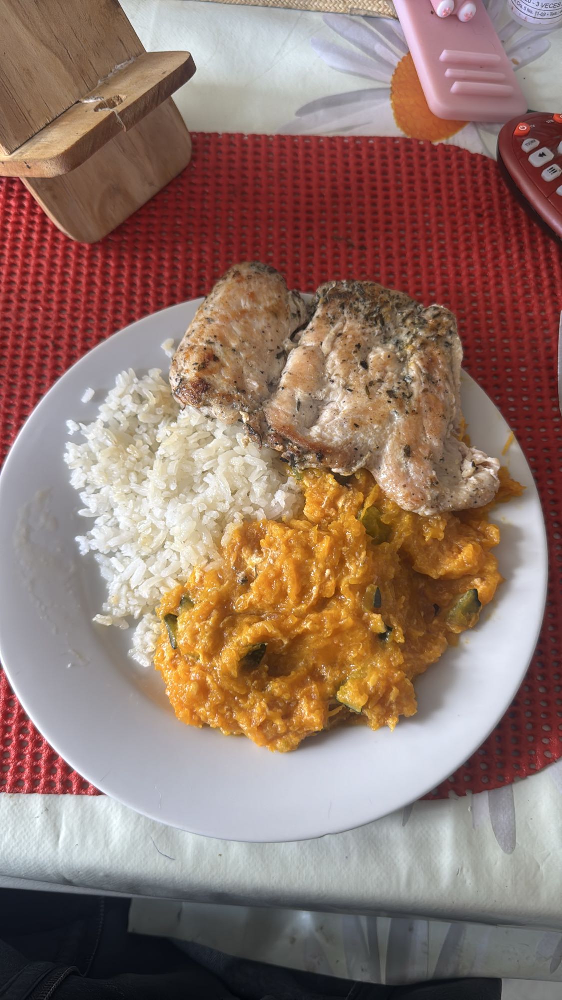 Pollo con arroz y calabaza