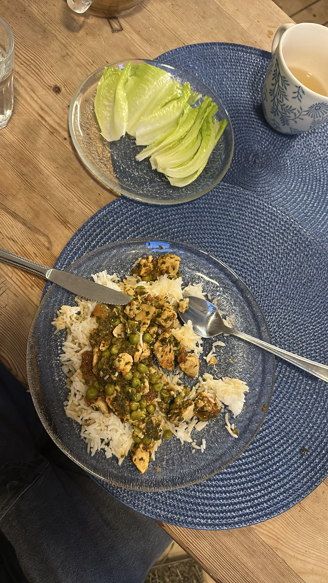 Kyckling med ris och sallad