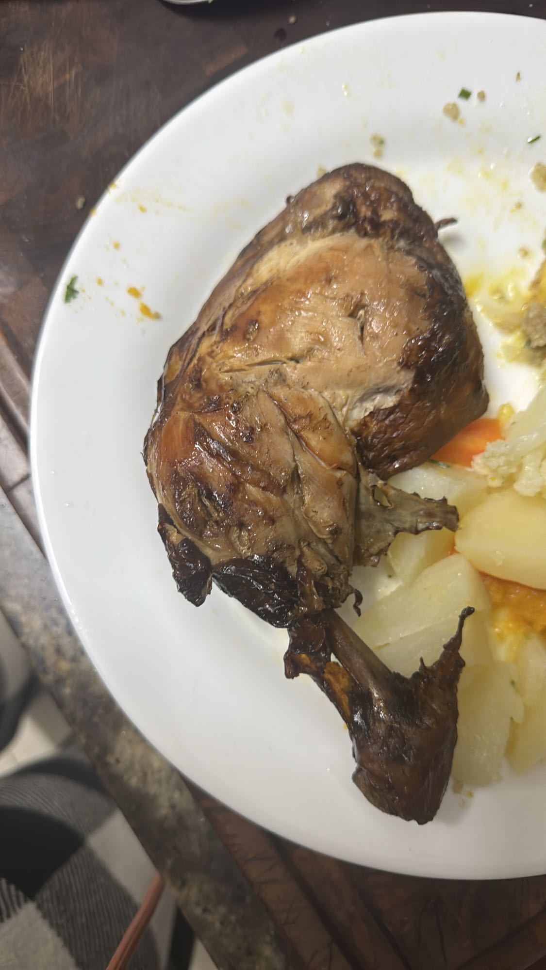 Coxa de frango com legumes
