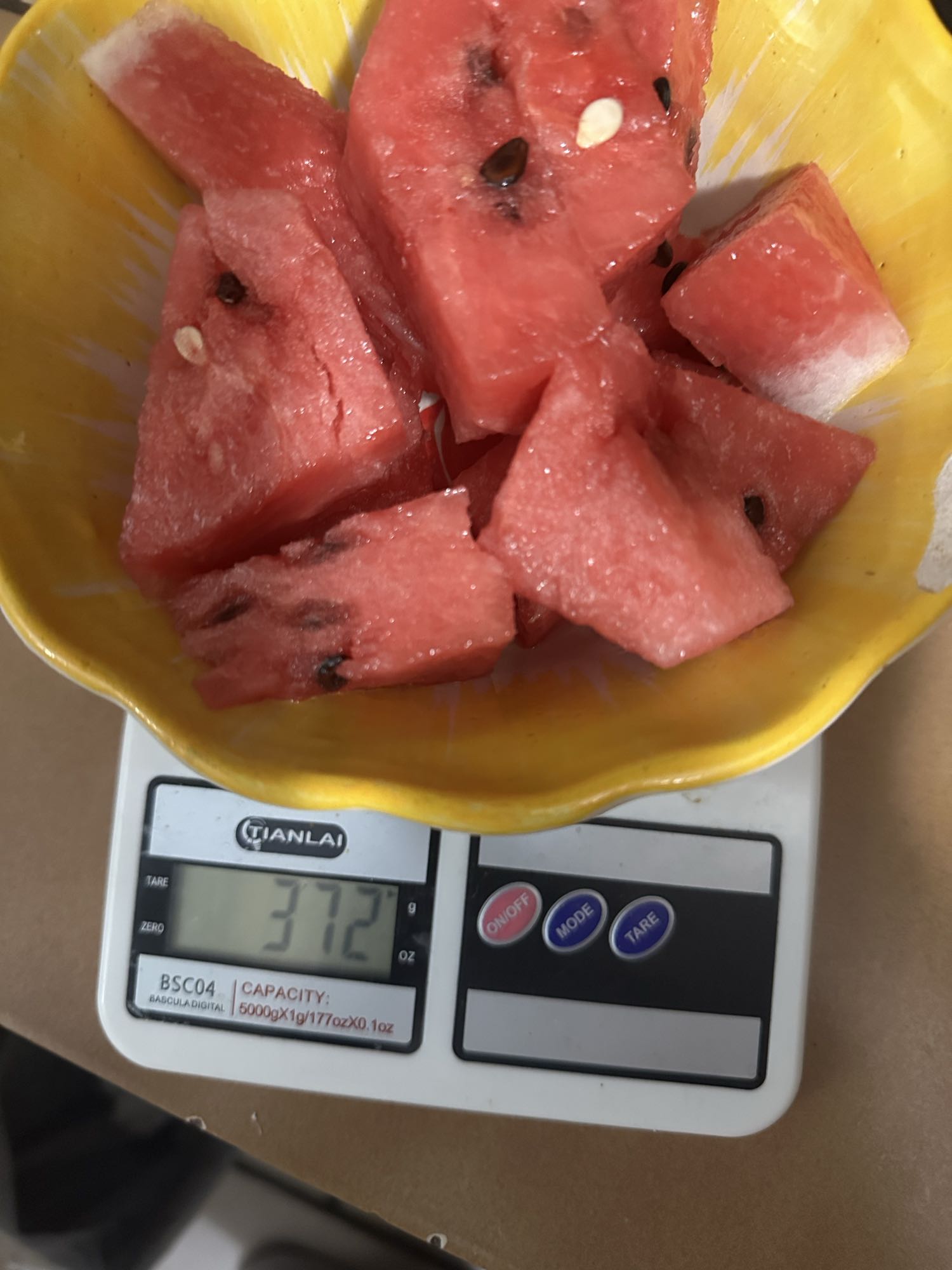 Sandía fresca en trozos