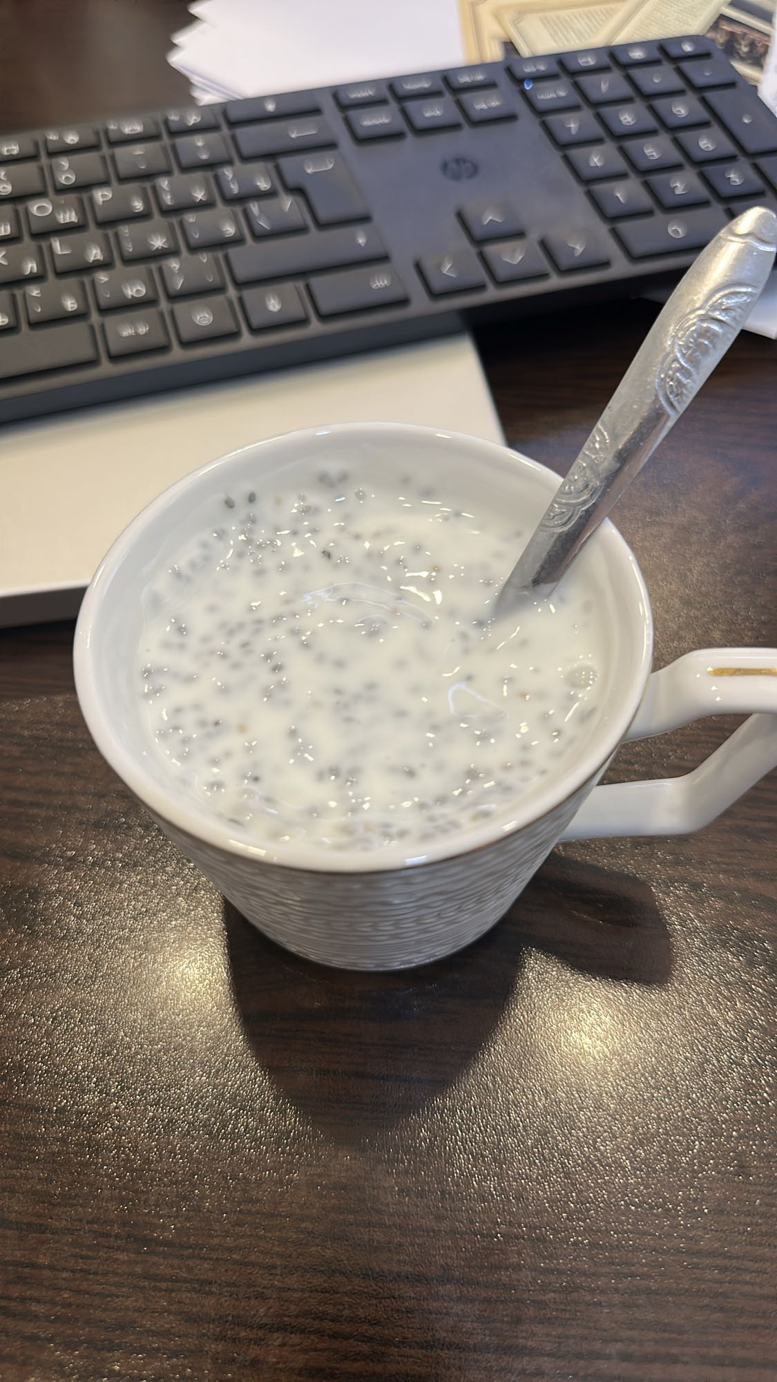 Chia seeds in milk
