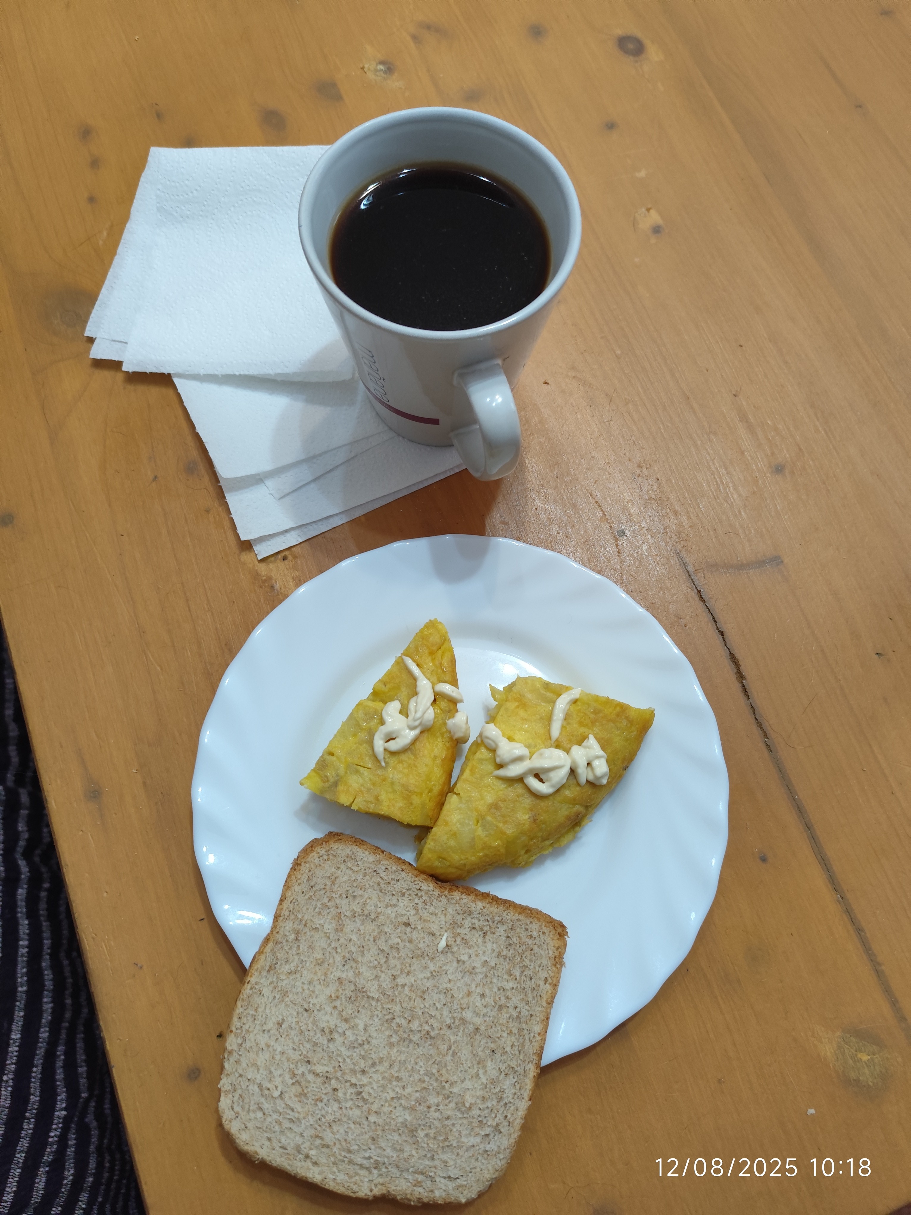 Desayuno con tortilla