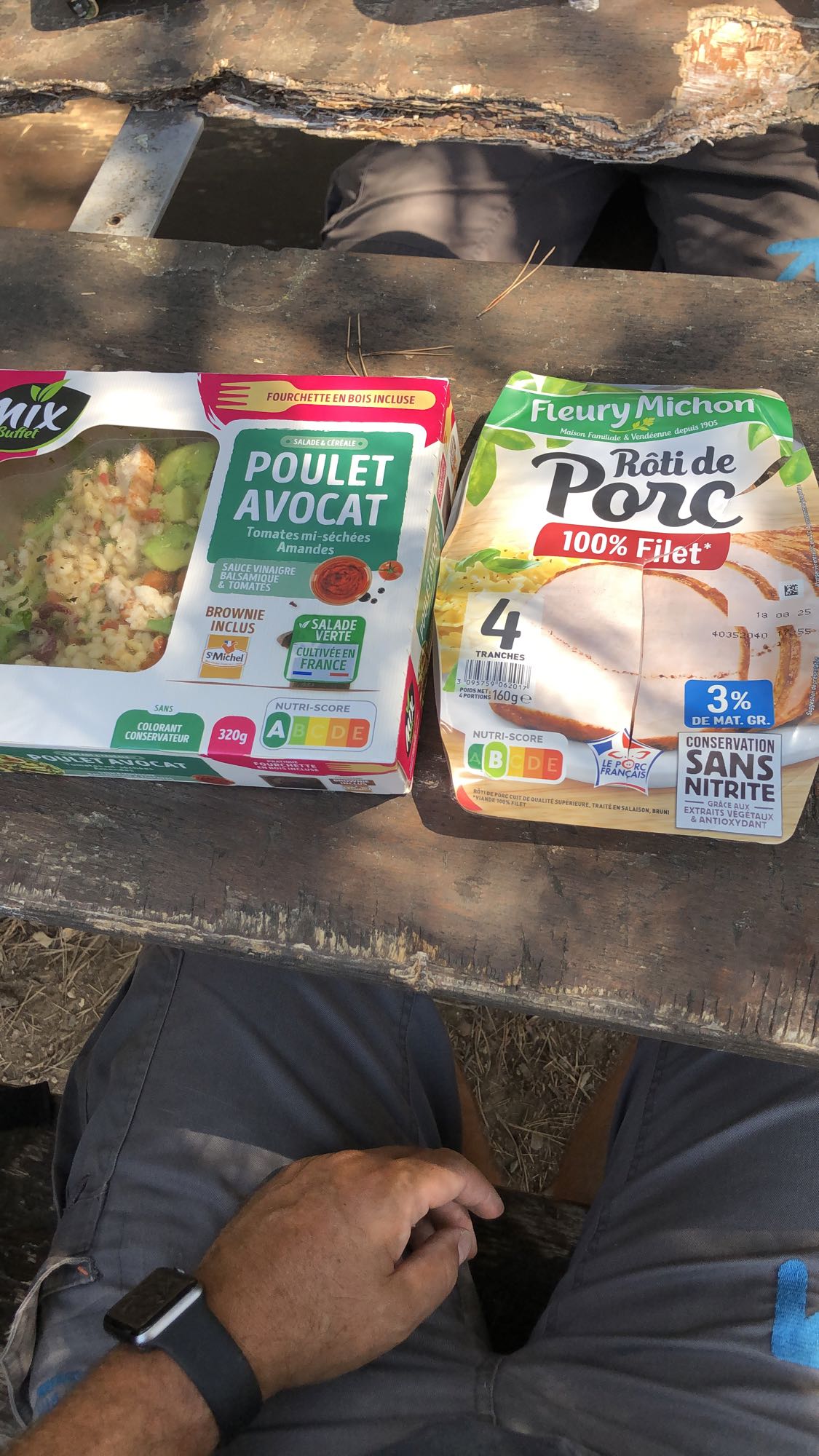 Poulet avocat et rôti de porc