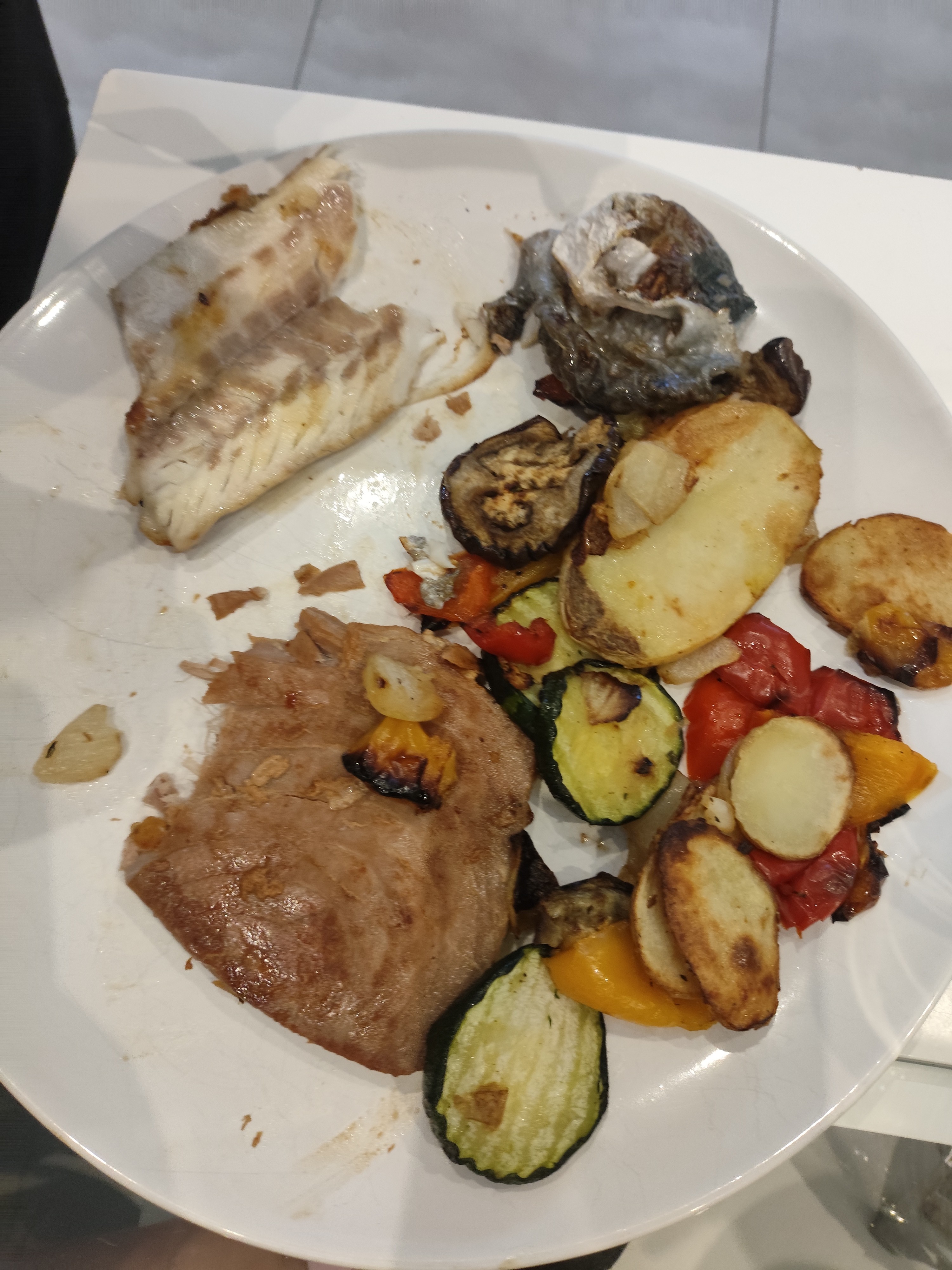 Pescado con verduras