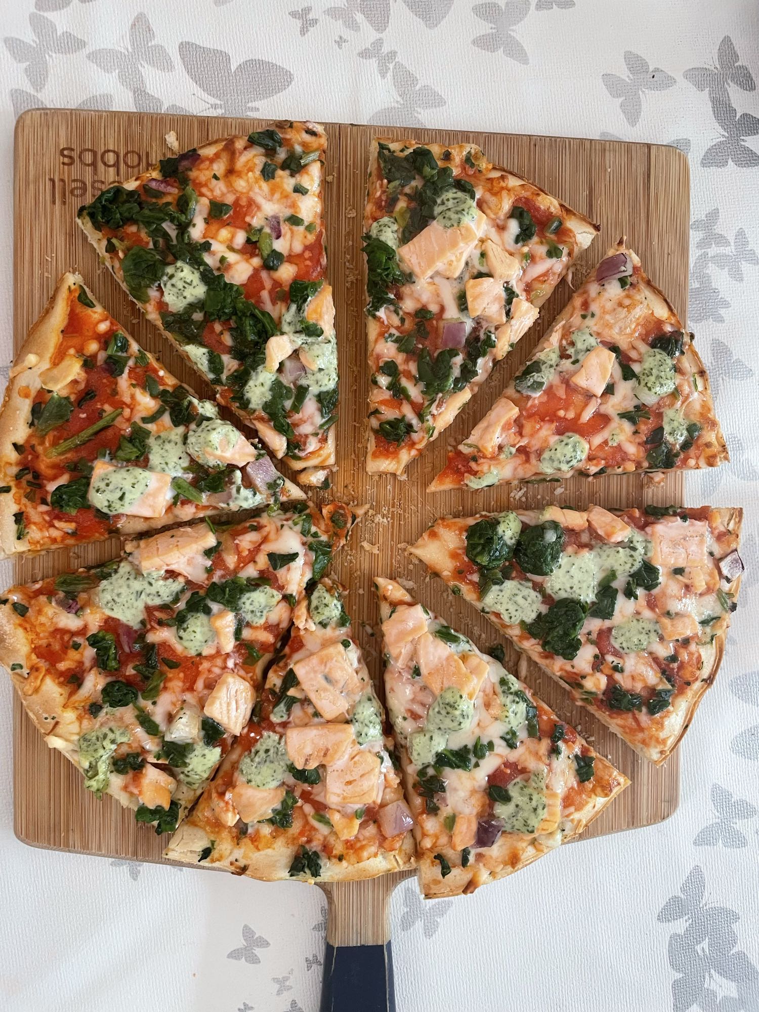 Zalm Spinazie Pizza