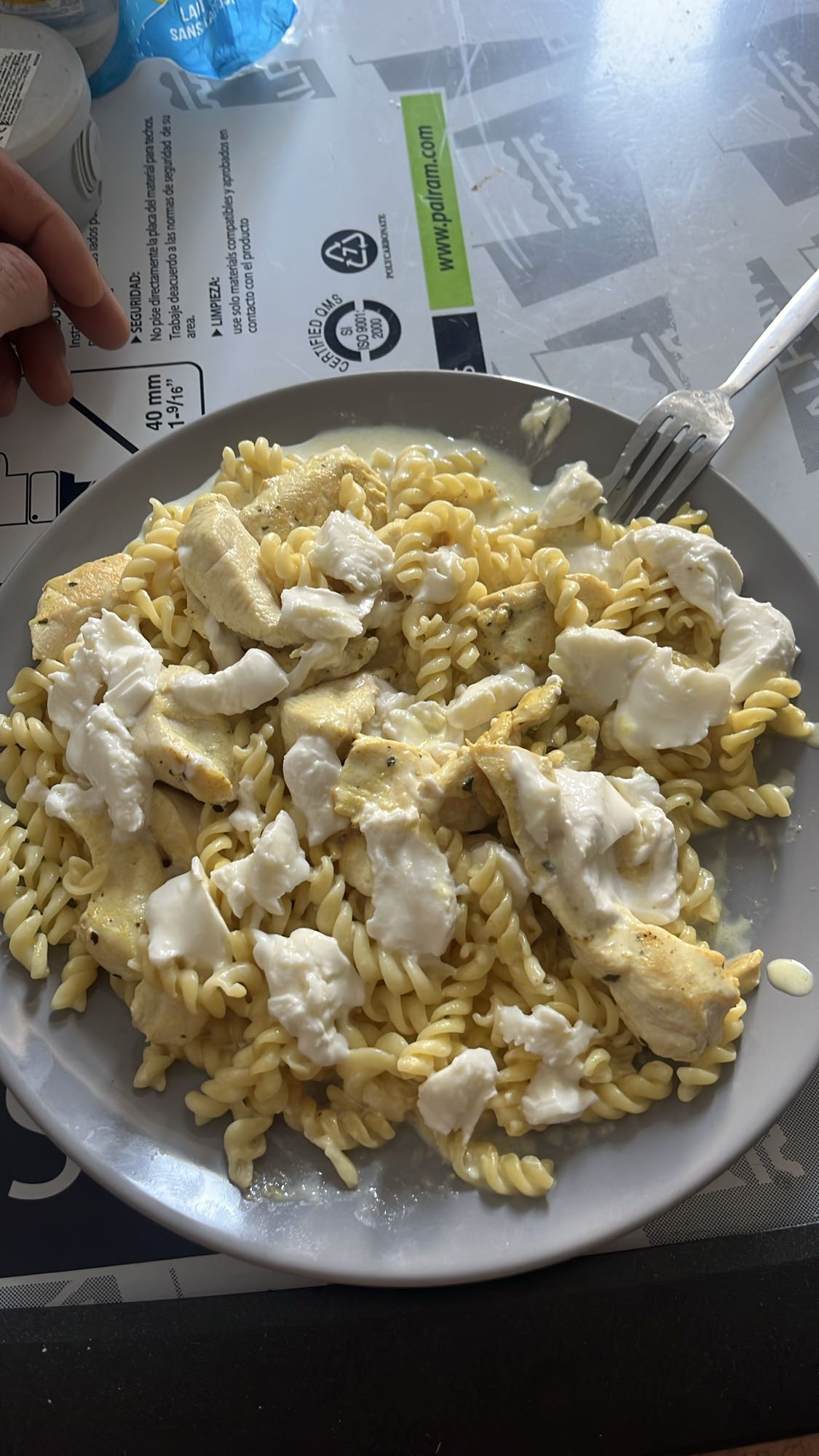 Pâtes au poulet et fromage