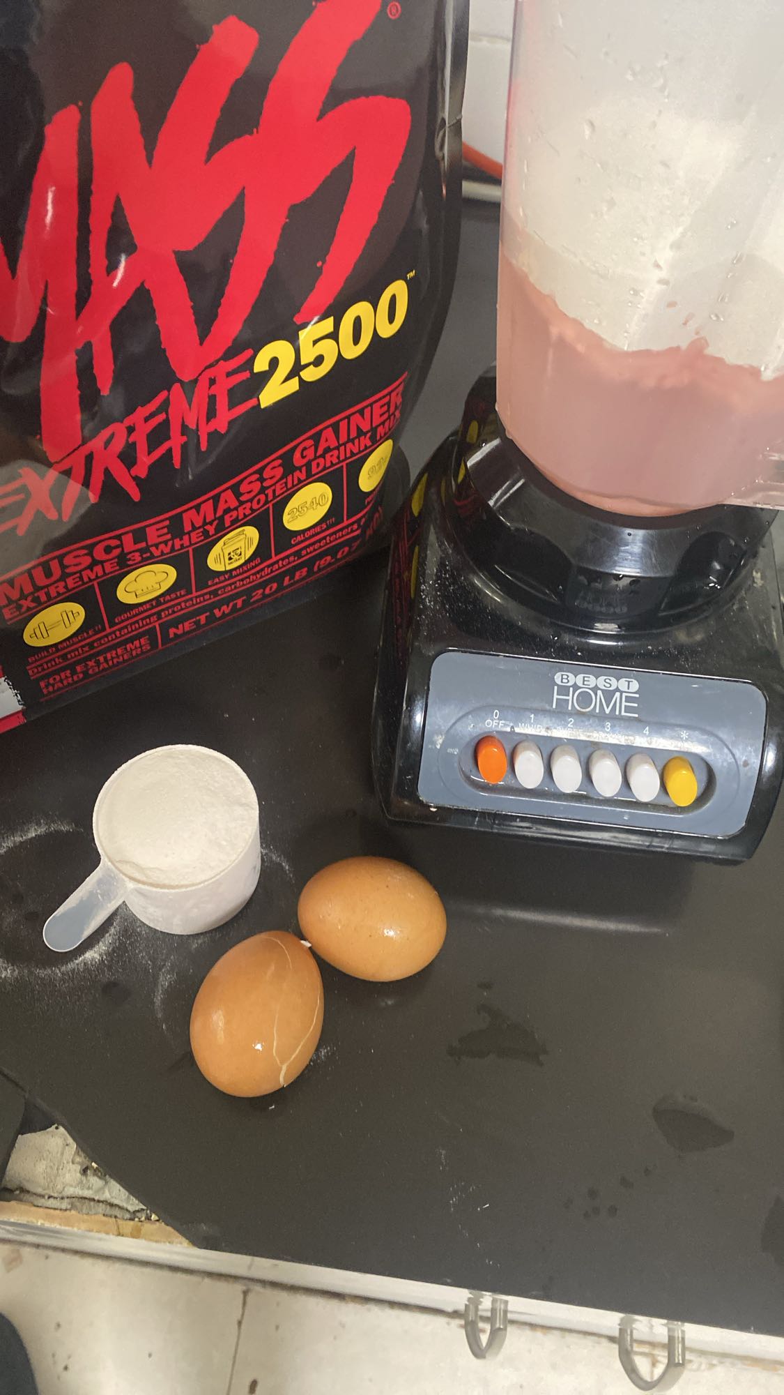 Batido de masa y huevos