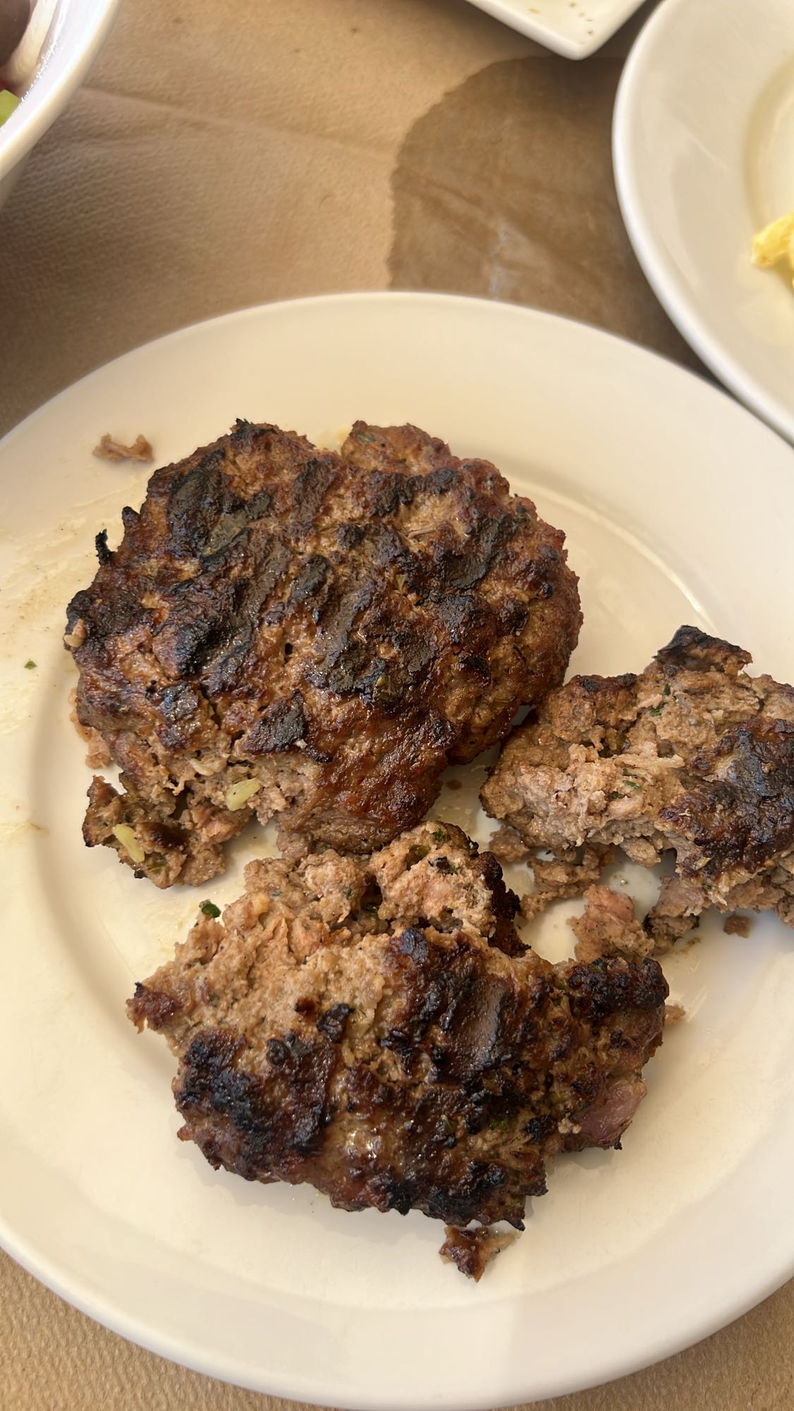 Grilled beef patties