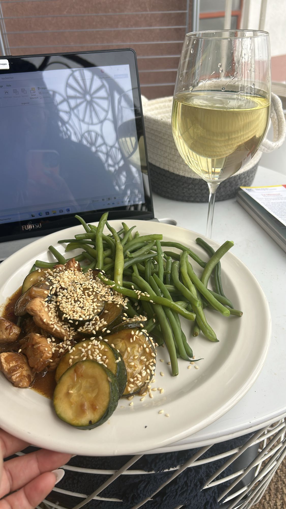 Poulet courgette haricots verts