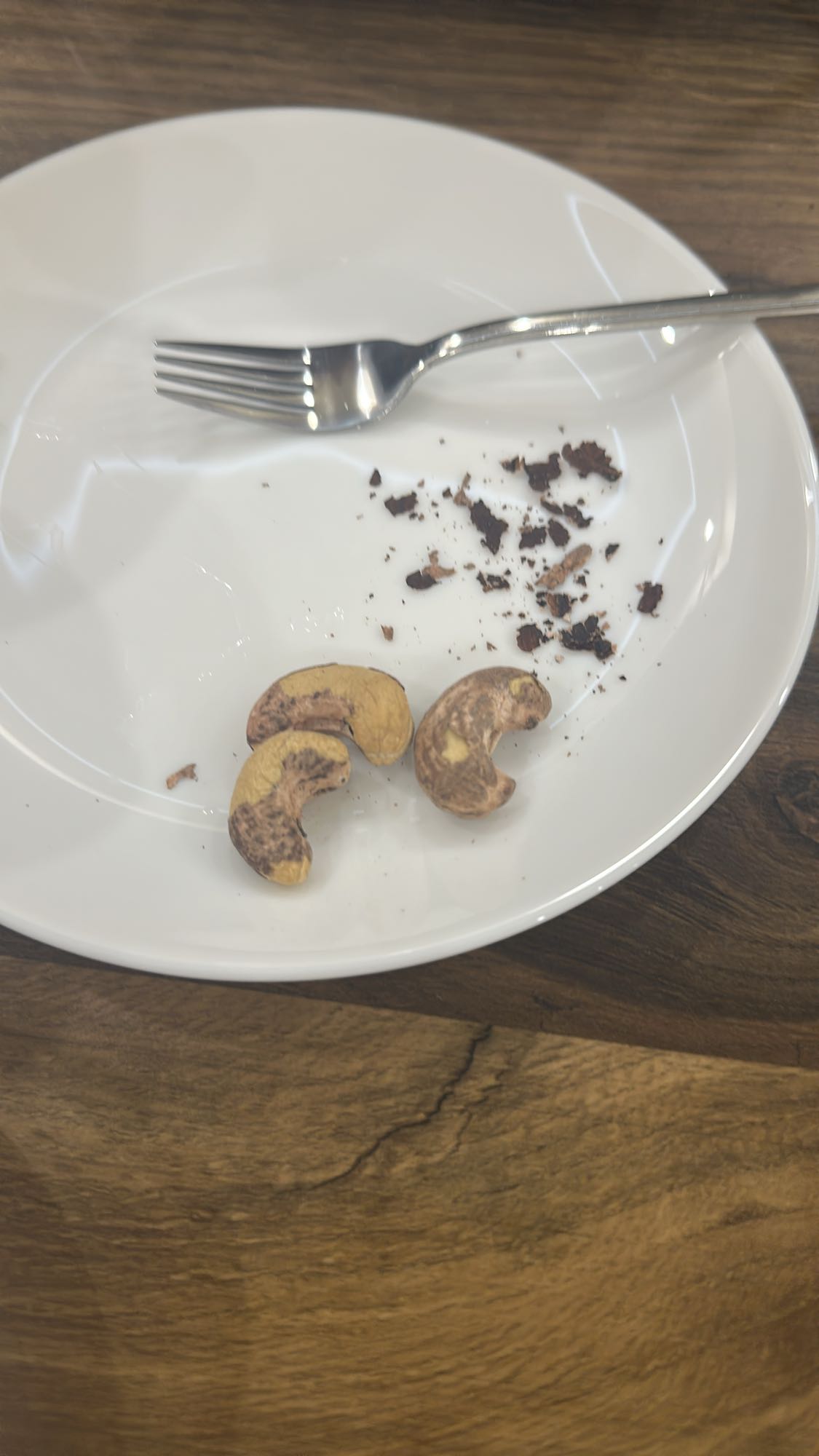 Cashews and chocolate crumbs