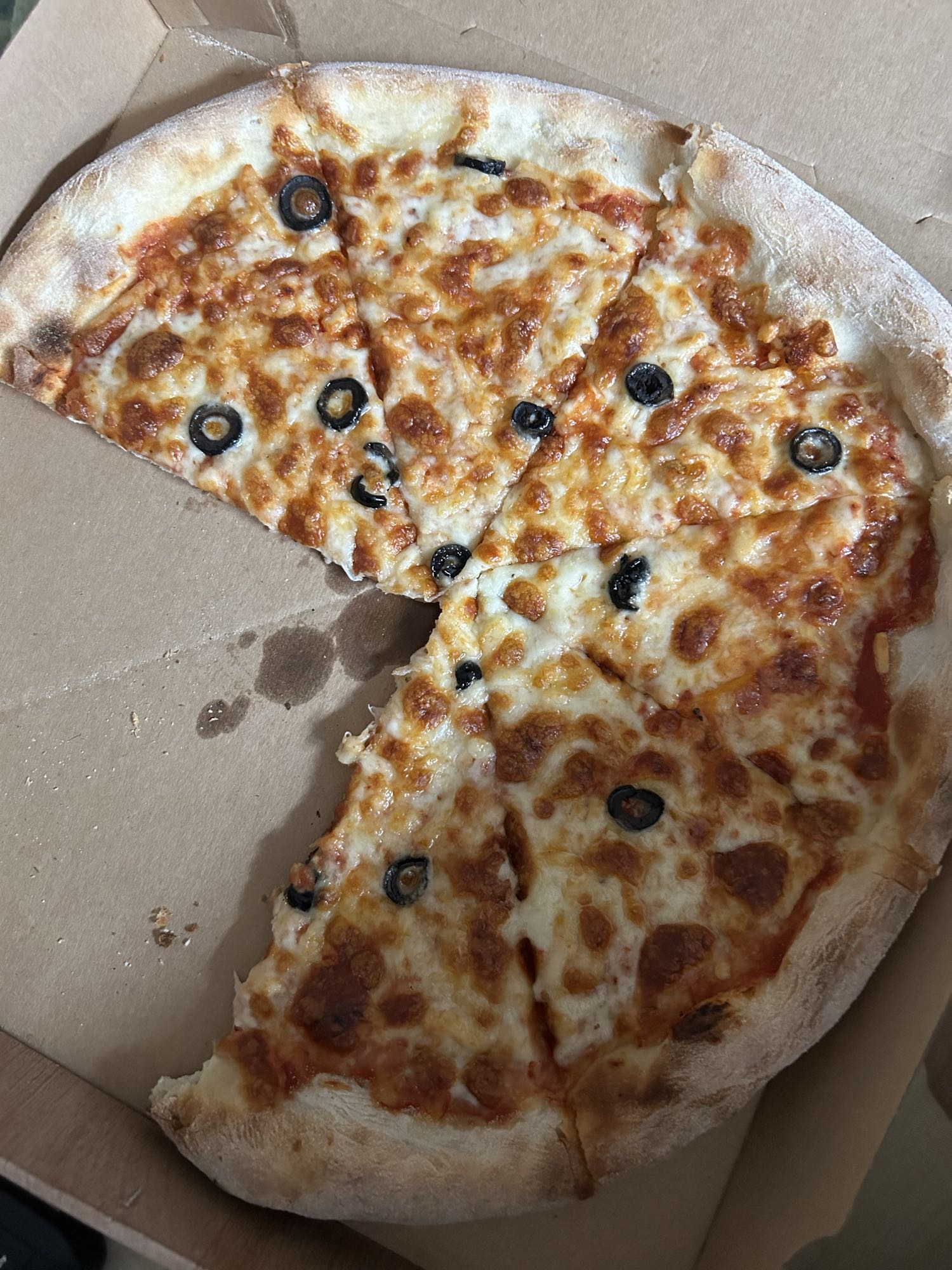 Pizza fromage olives