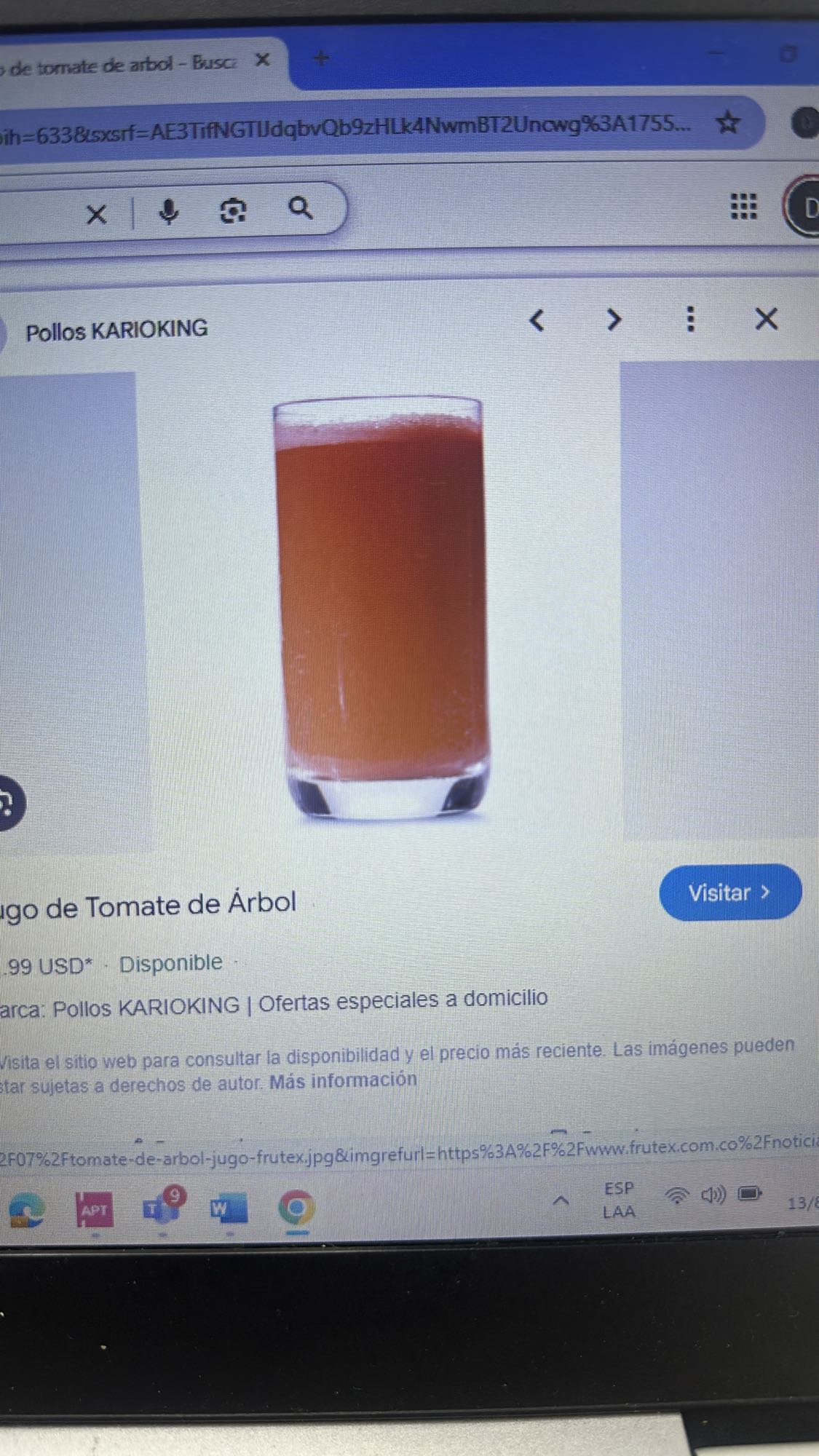 Jugo de tomate de árbol