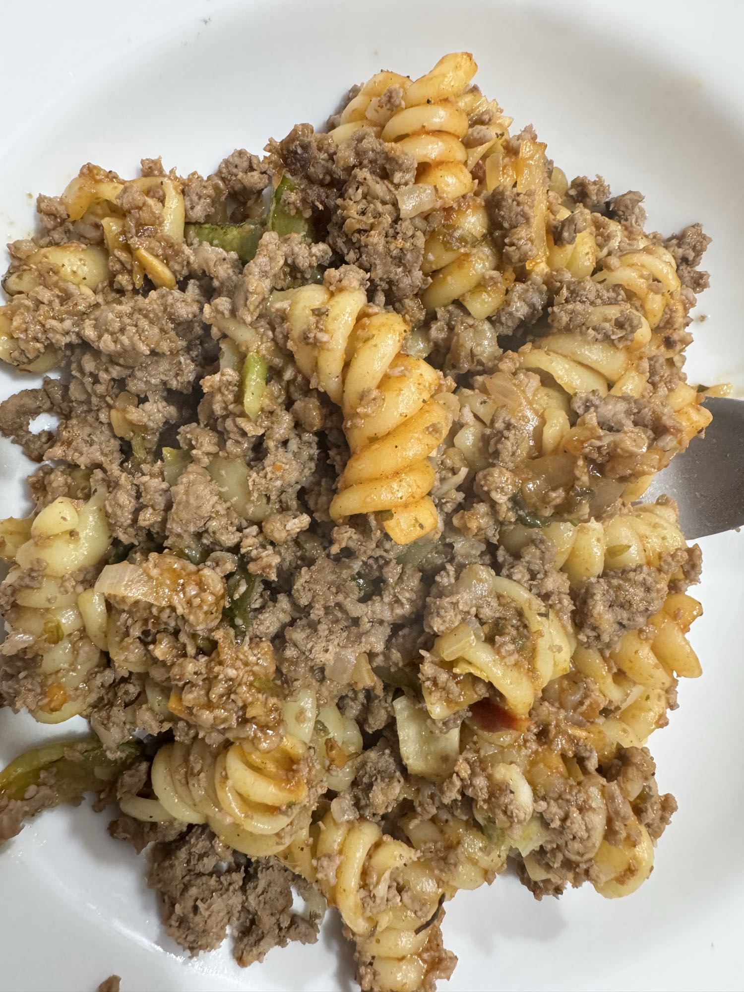 Macarrão com carne moída