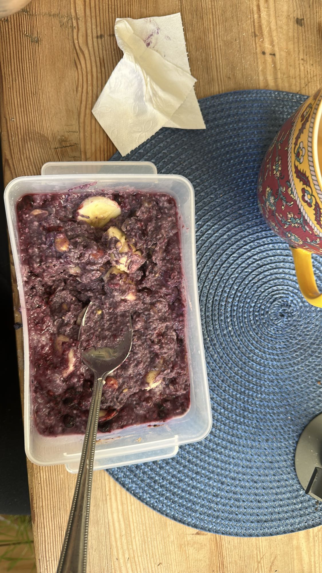 Blåbärsgröt med banan