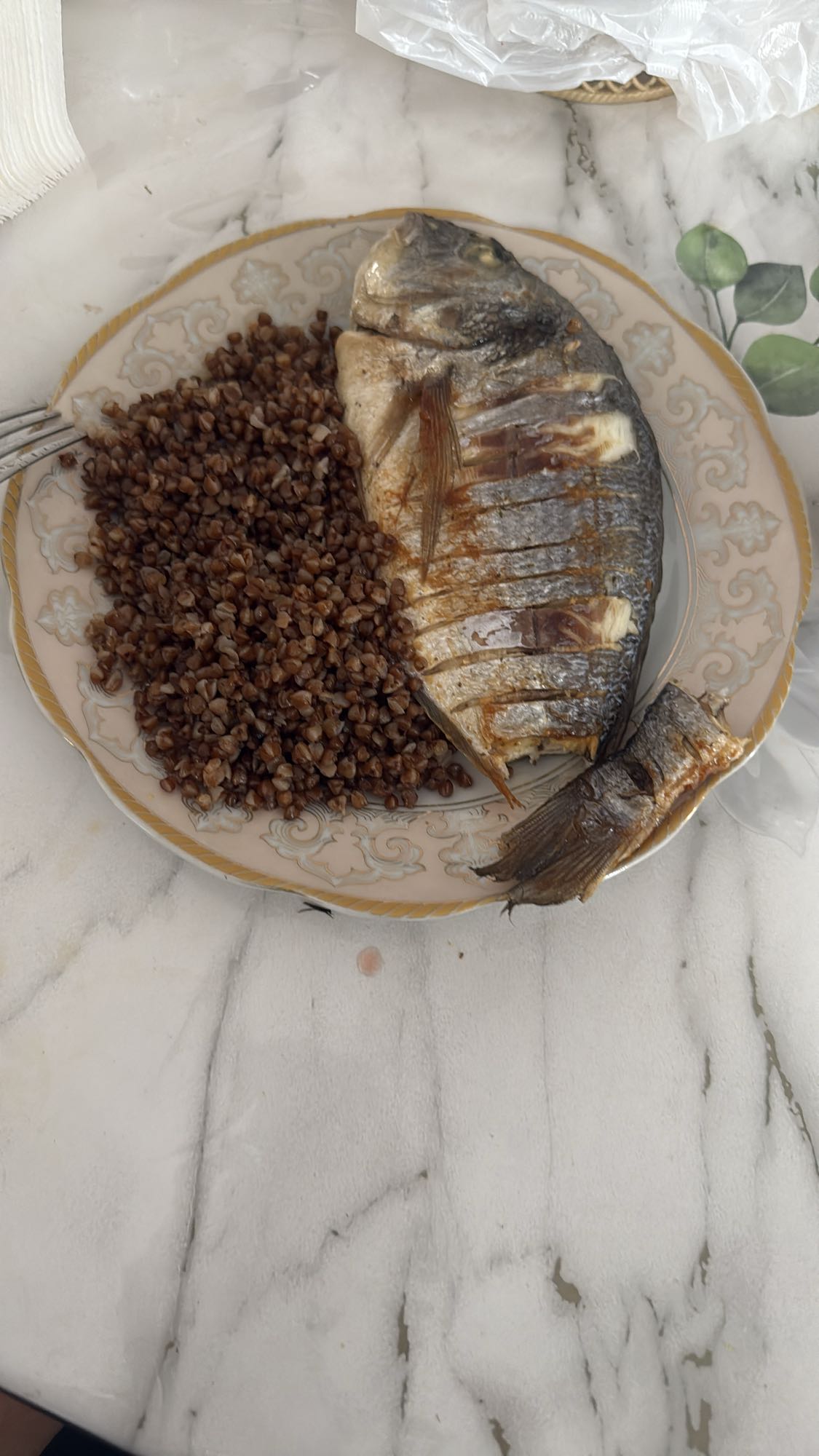 гречка с рыбой