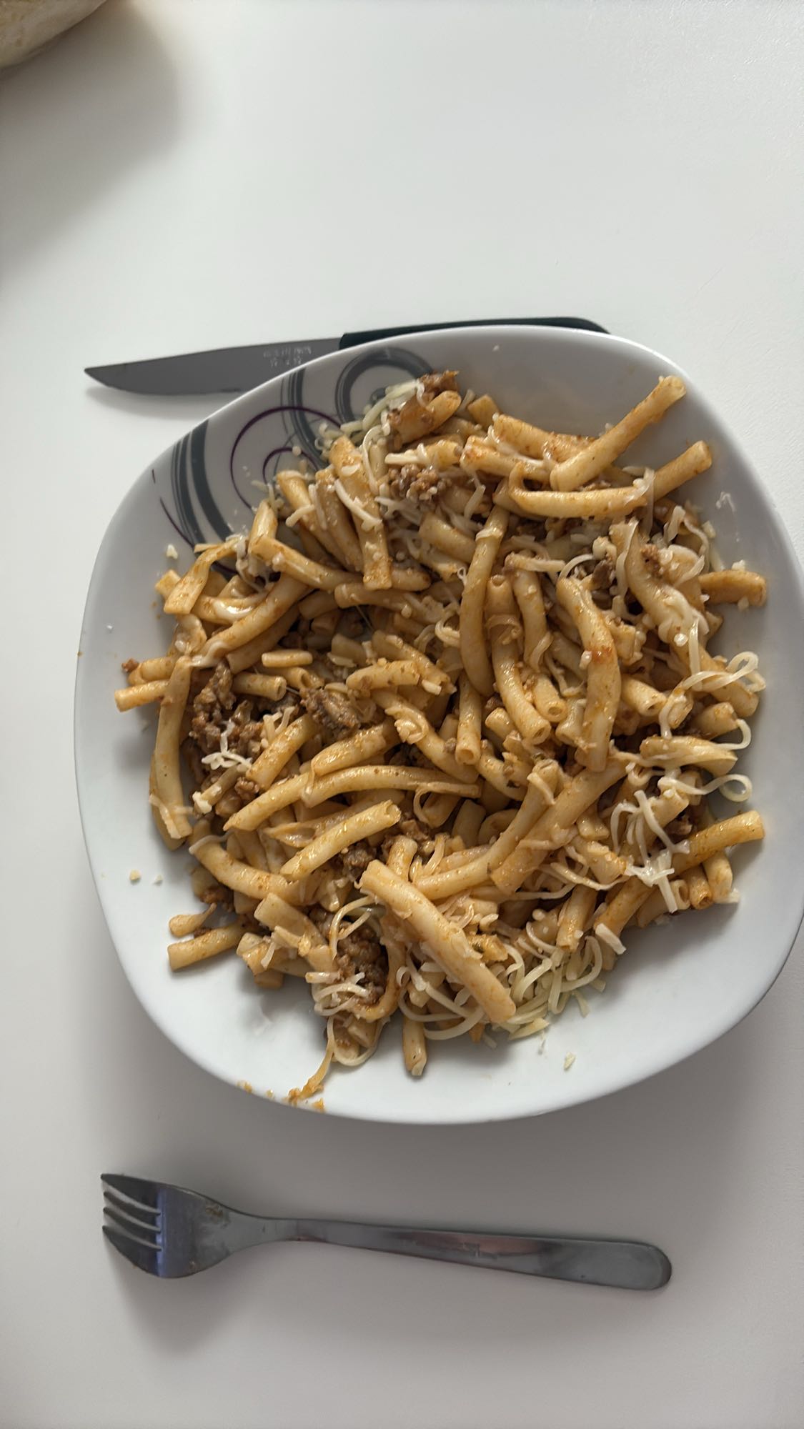 Pâtes à la viande et fromage