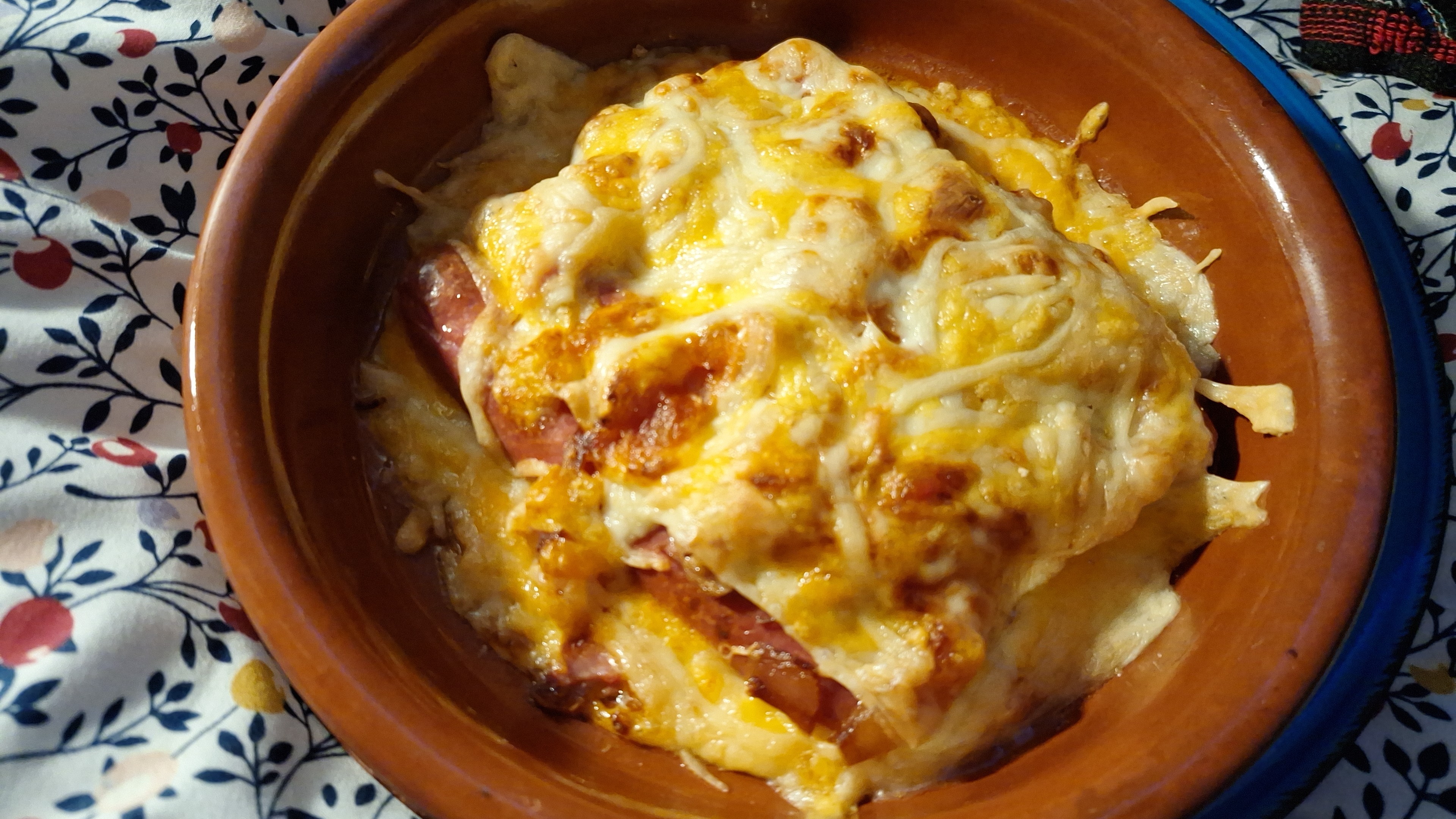 lasaña de jamón y queso