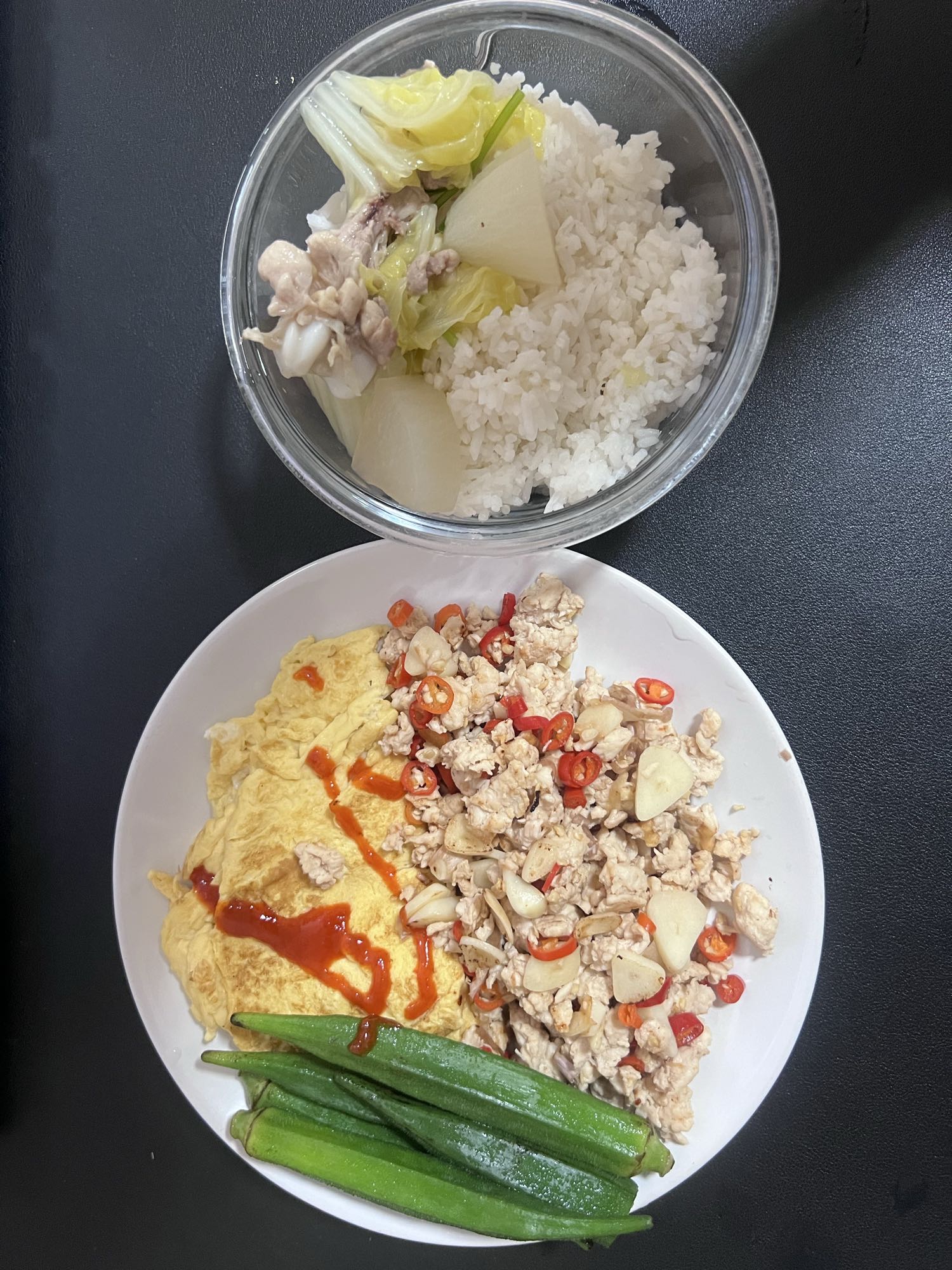Chicken Rice & Omelette