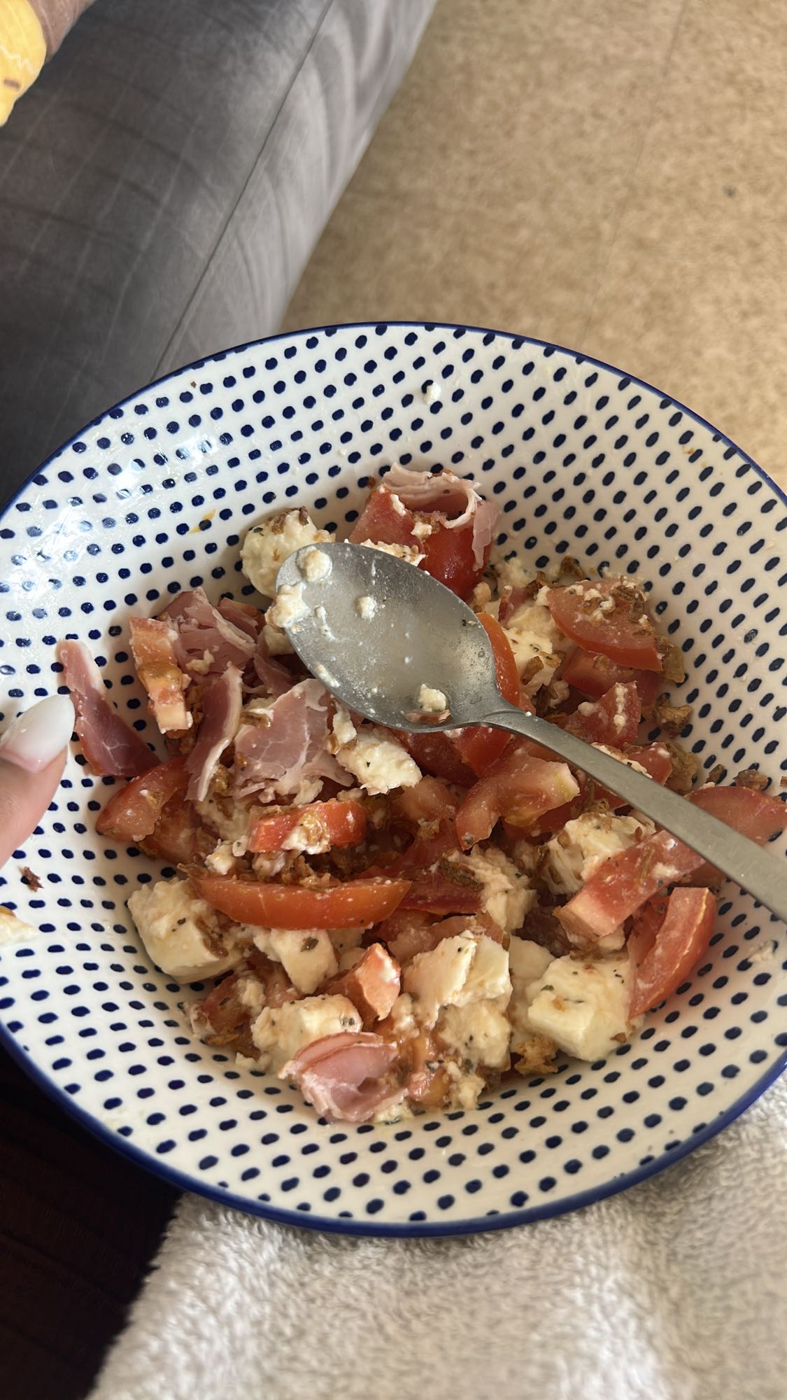 Salade tomate feta jambon