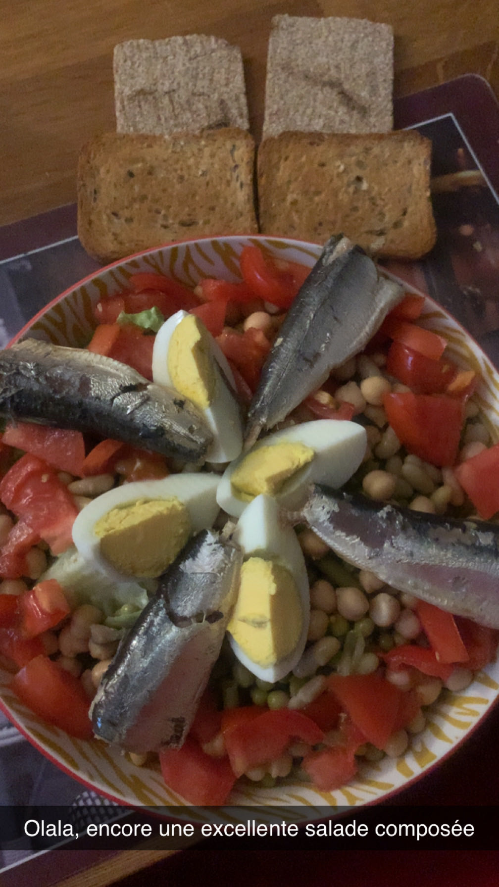 Salade composée sardines œuf