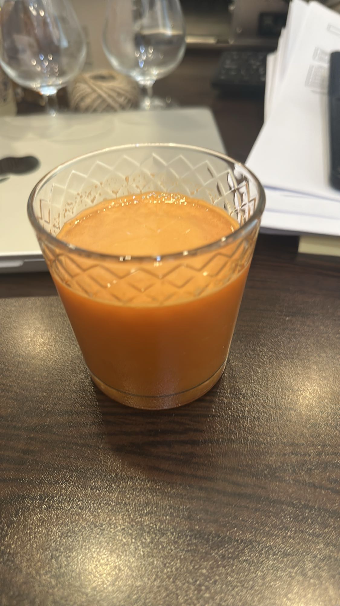 Carrot juice glass