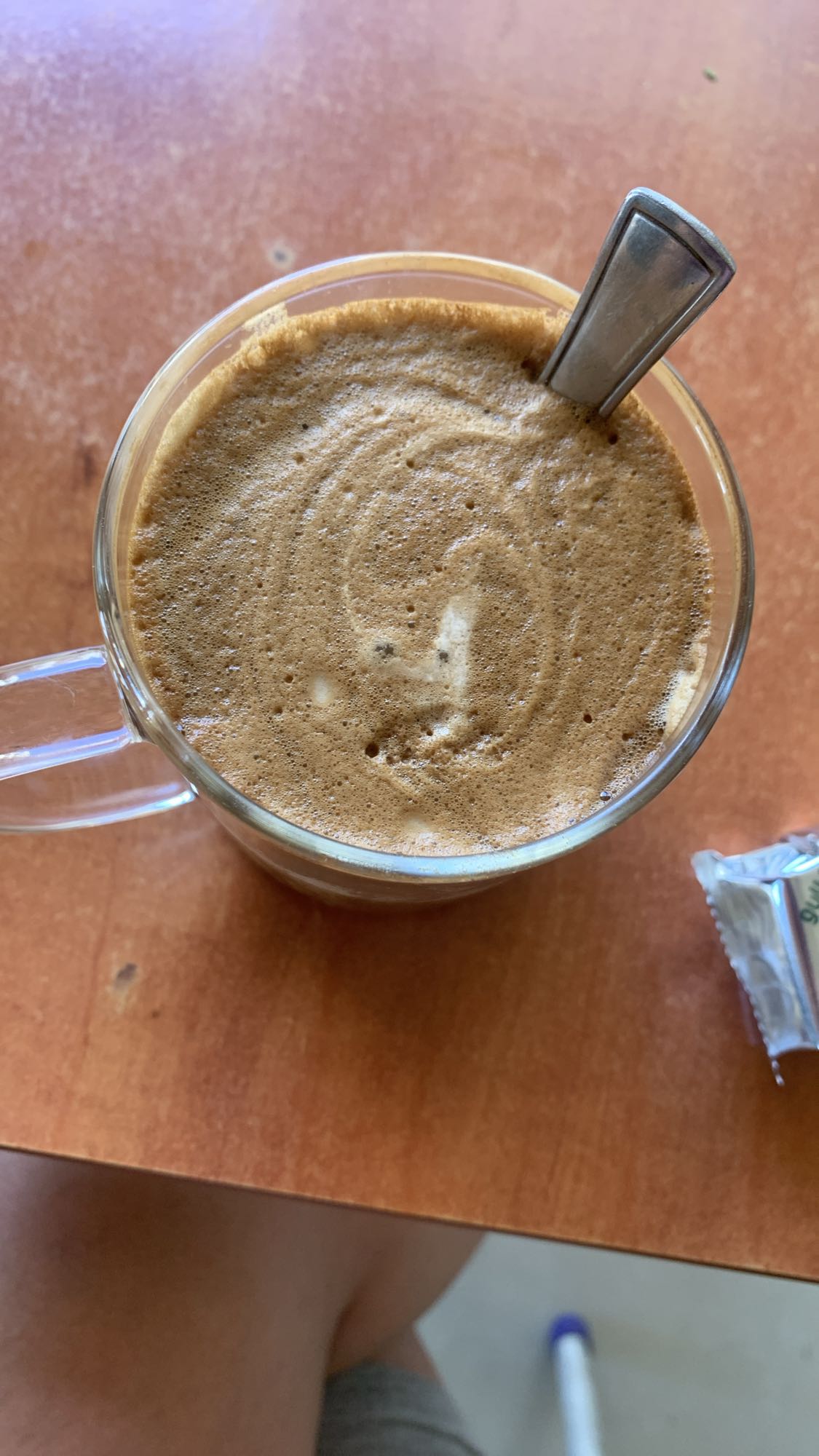 frothy instant coffee