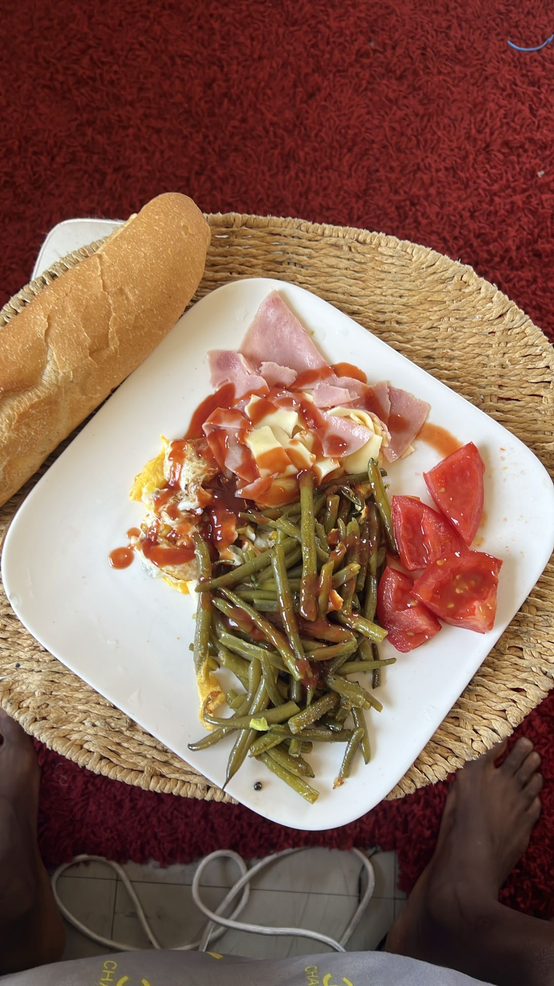 Assiette jambon-légumes