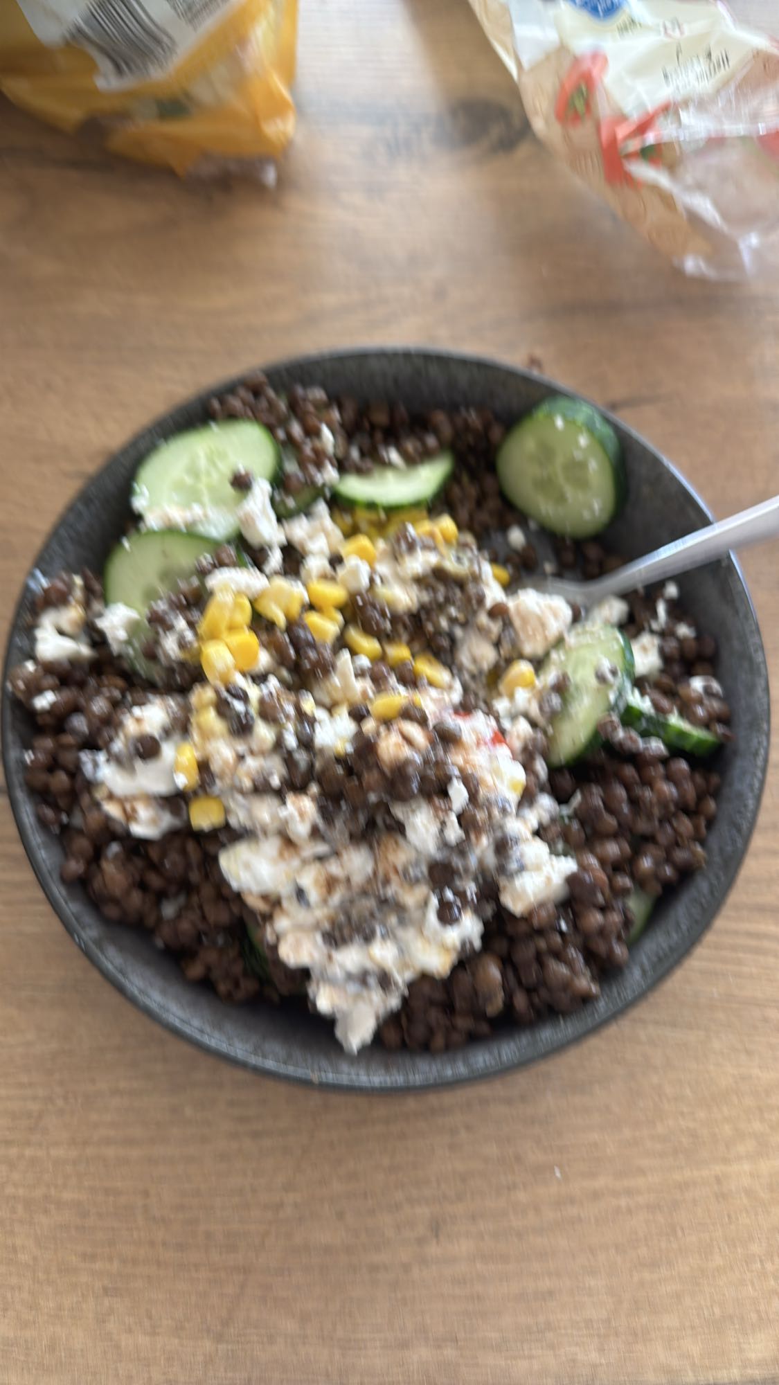 Linsensalat mit Feta light