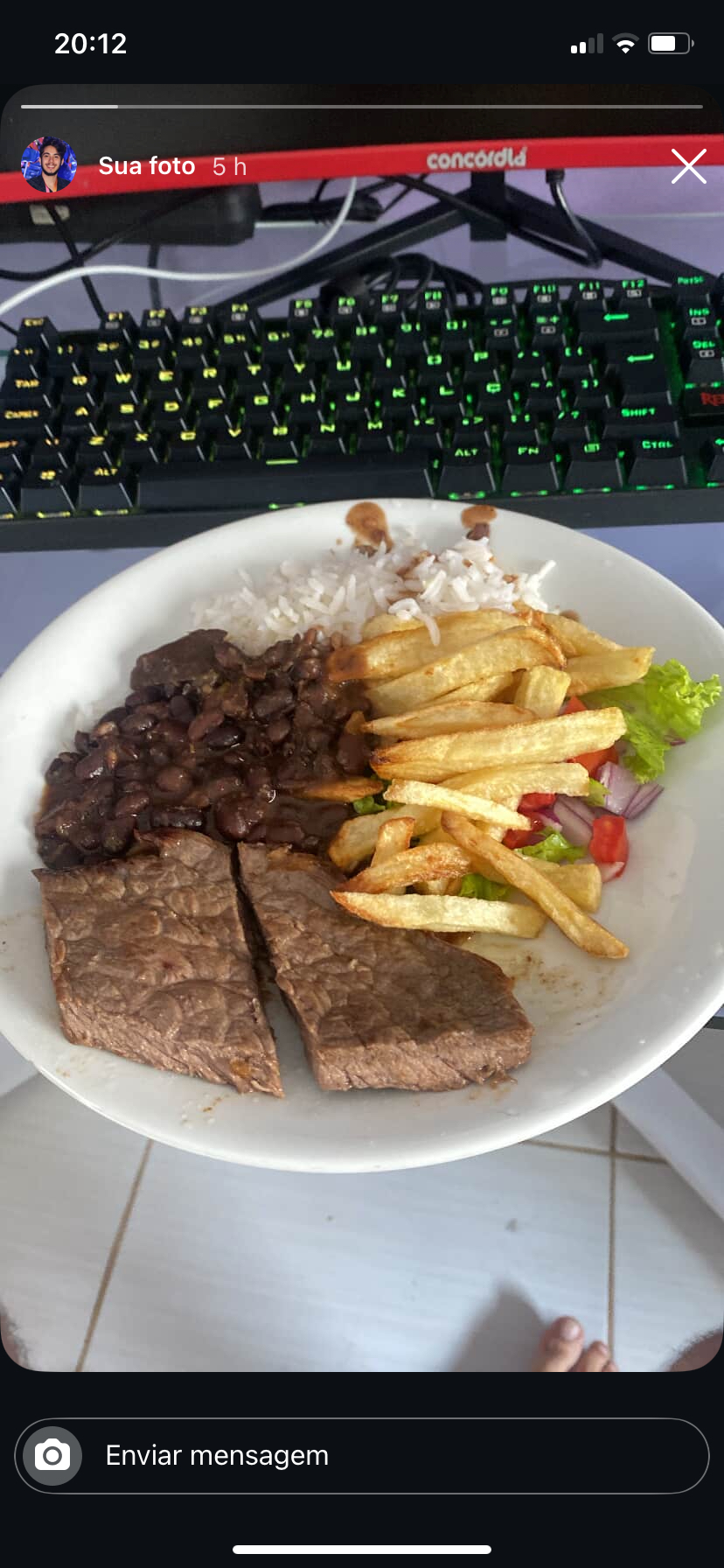 Prato com carne e batata