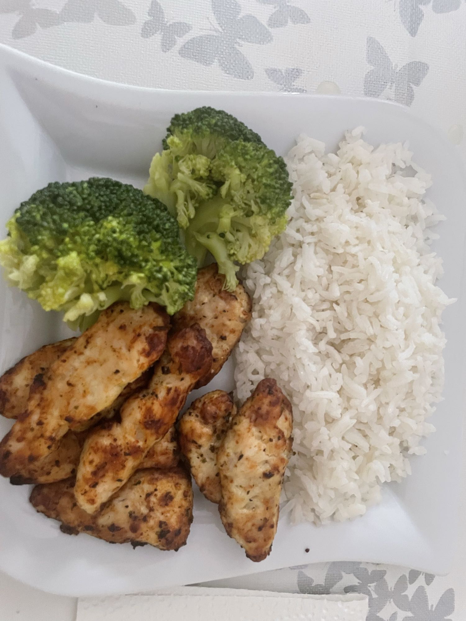 Gegrillte Hähnchen mit Reis