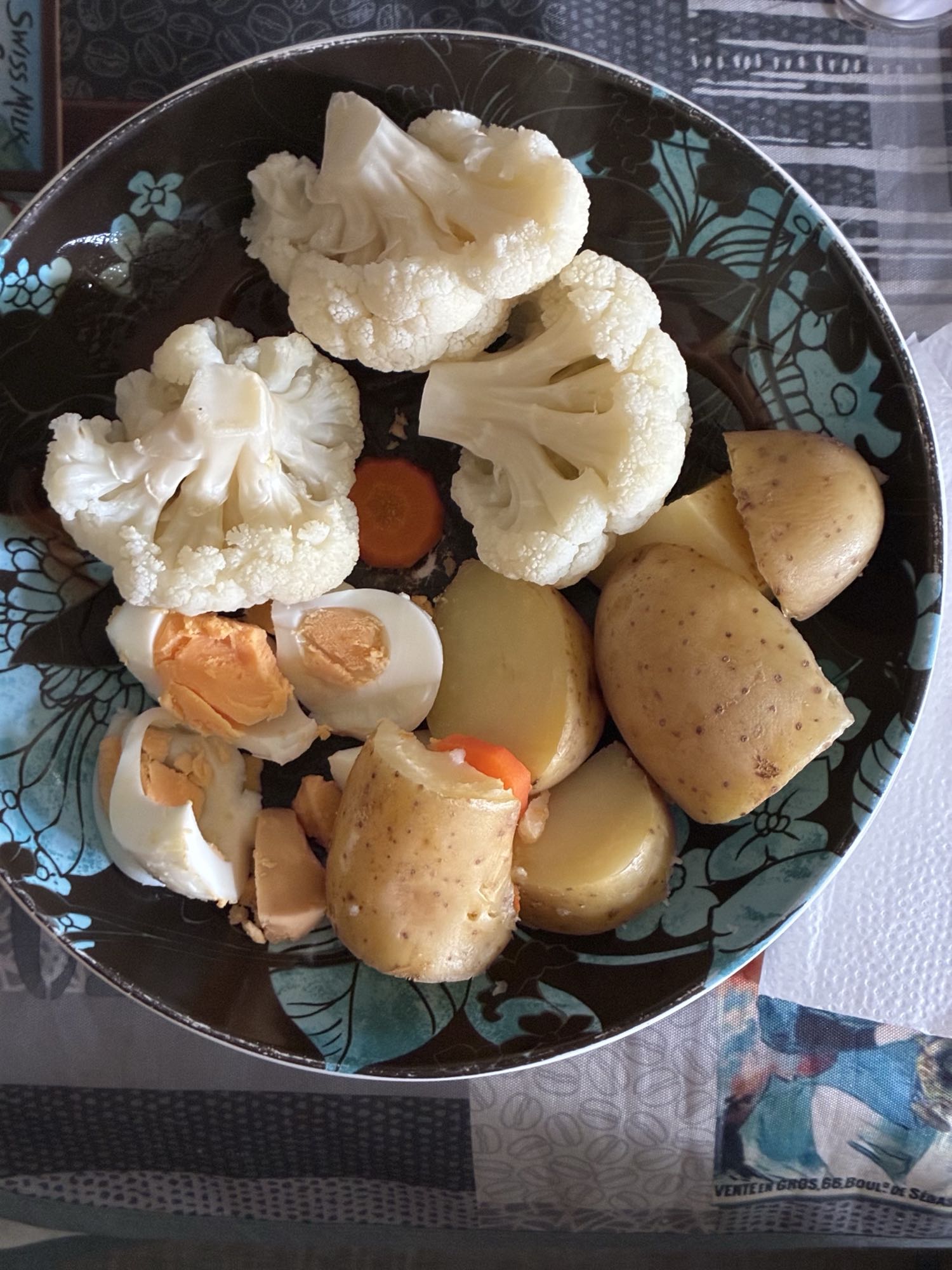 Verduras con huevo duro