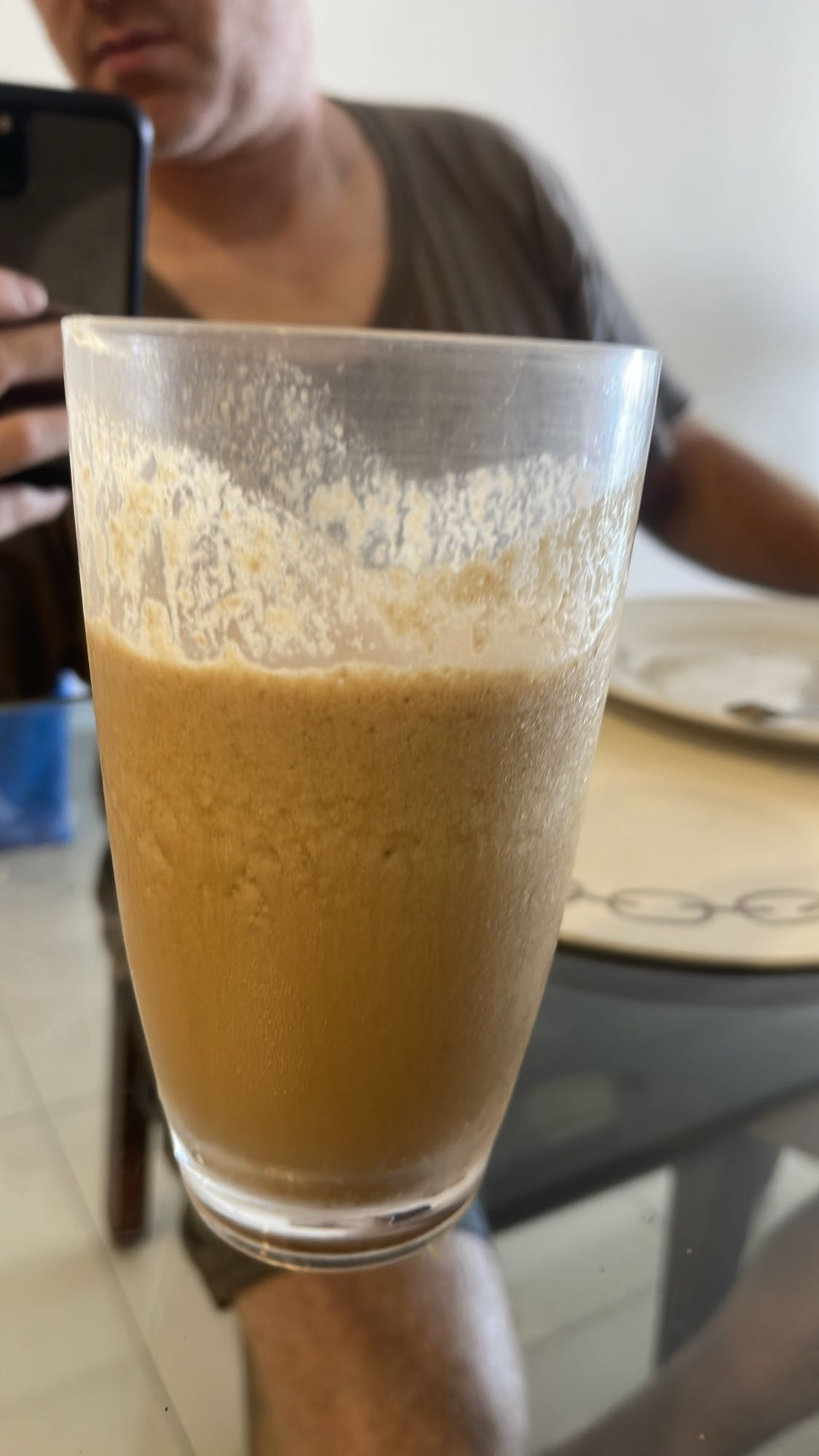 batido de plátano y café