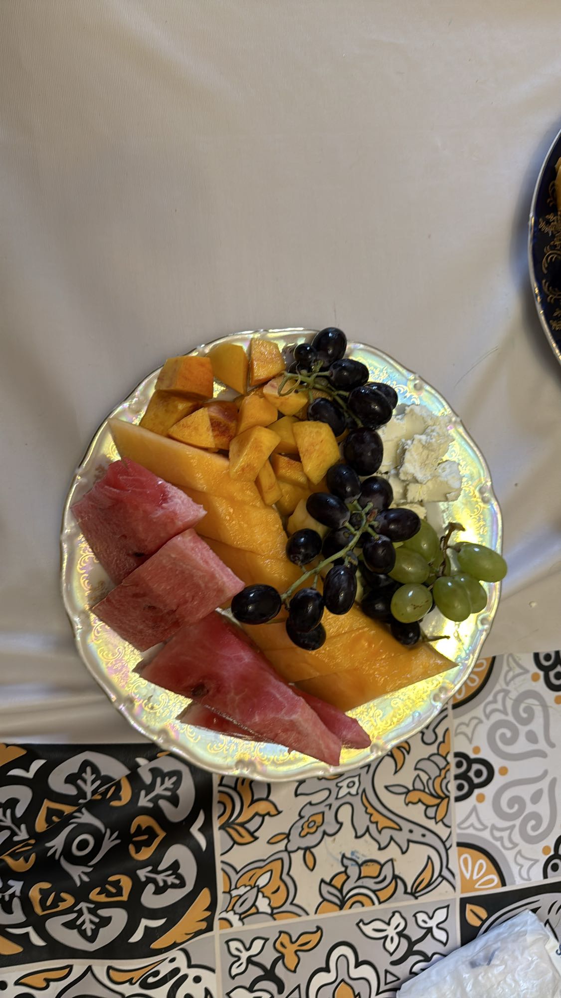 Fruit and cheese plate