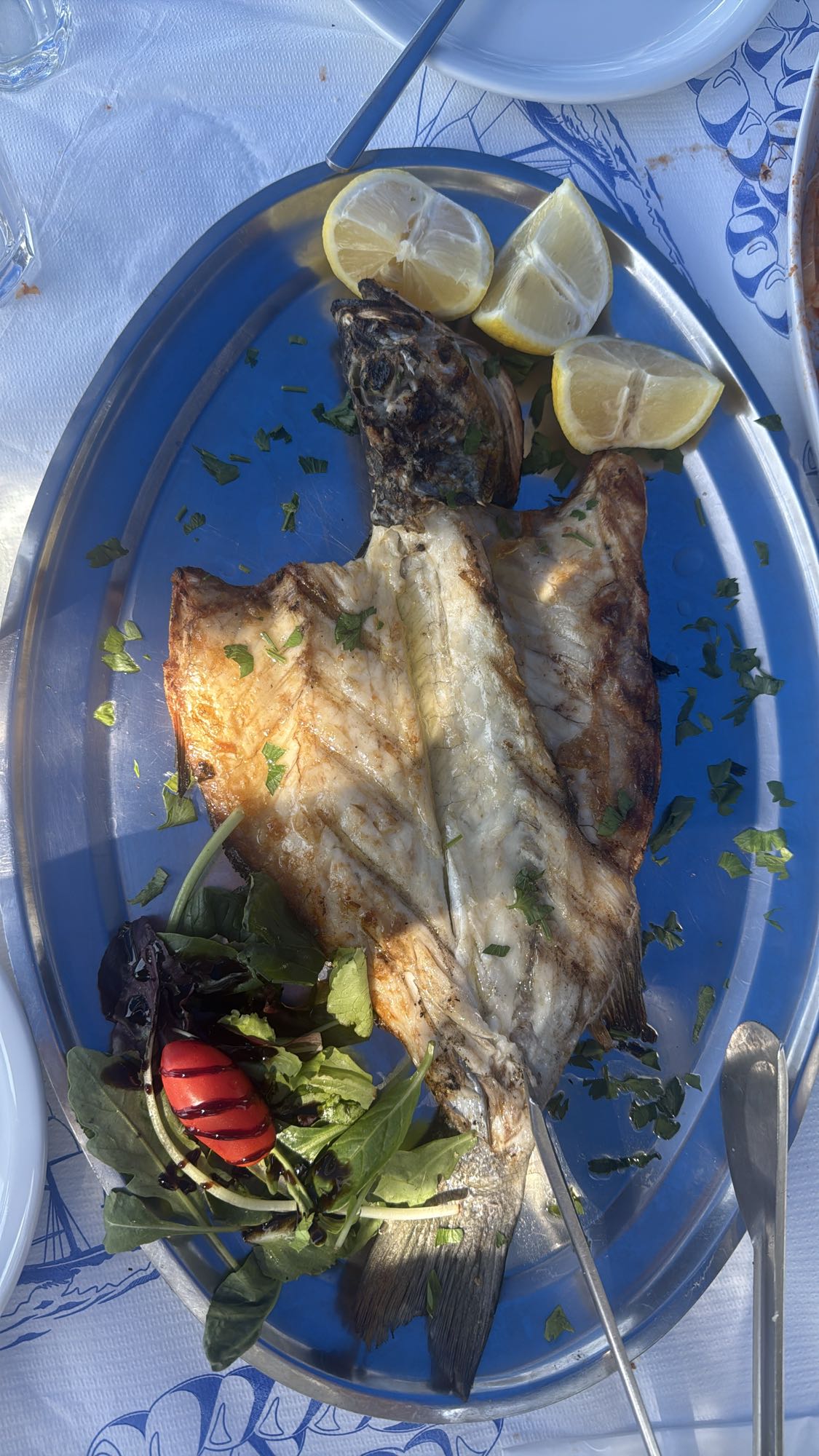 Pește la grătar cu salată