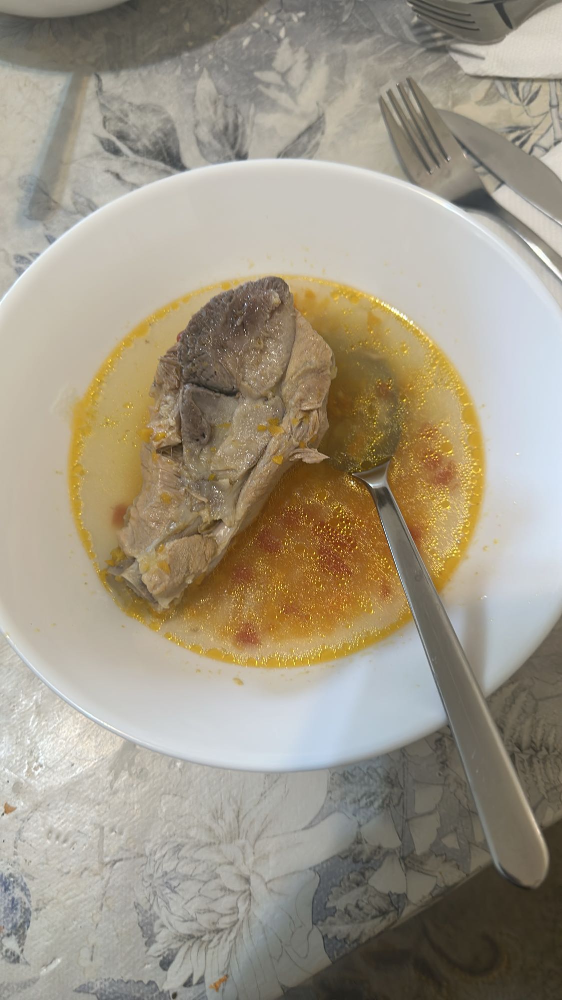 Lamb broth with veggies