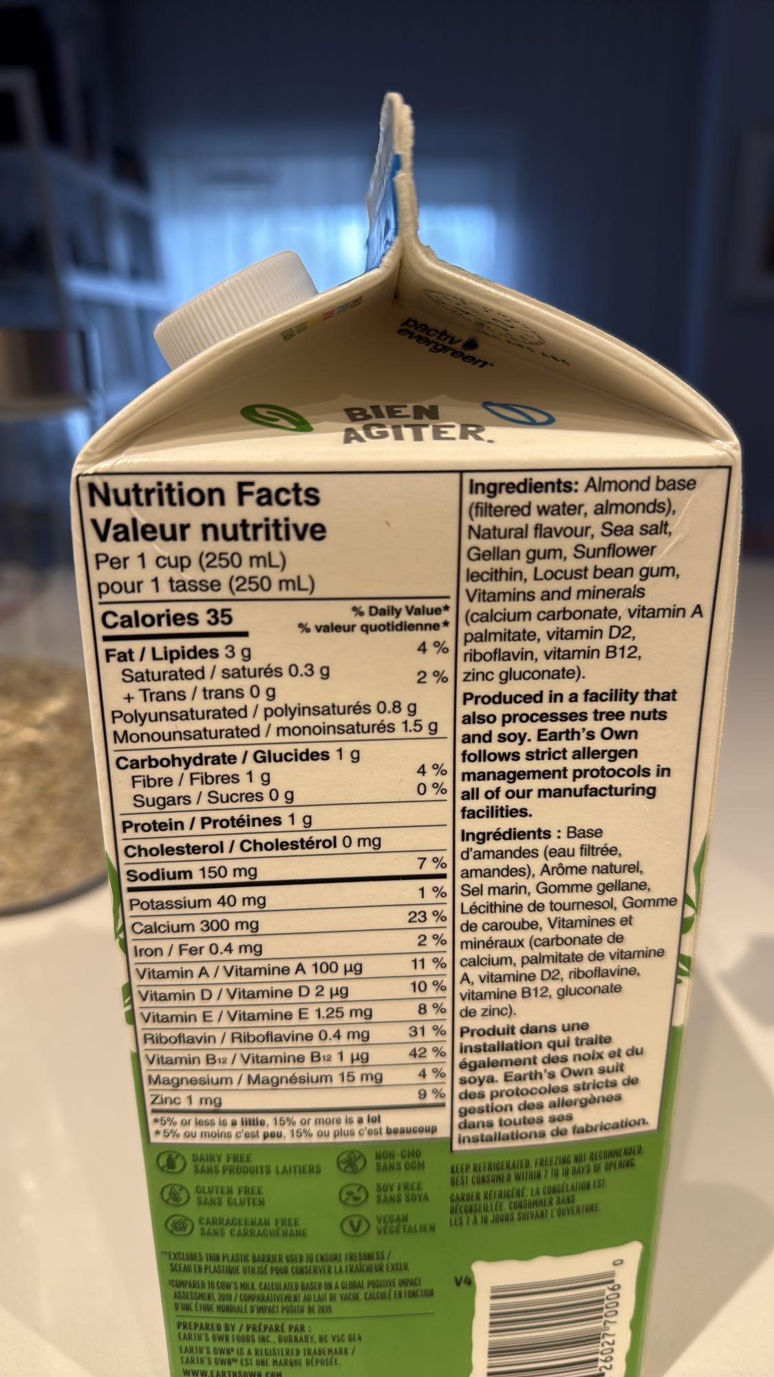 Lait d'amande nature