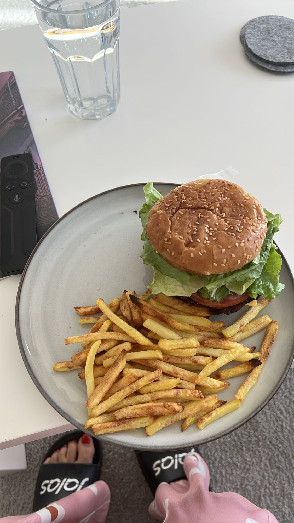 Hamburgare med pommes