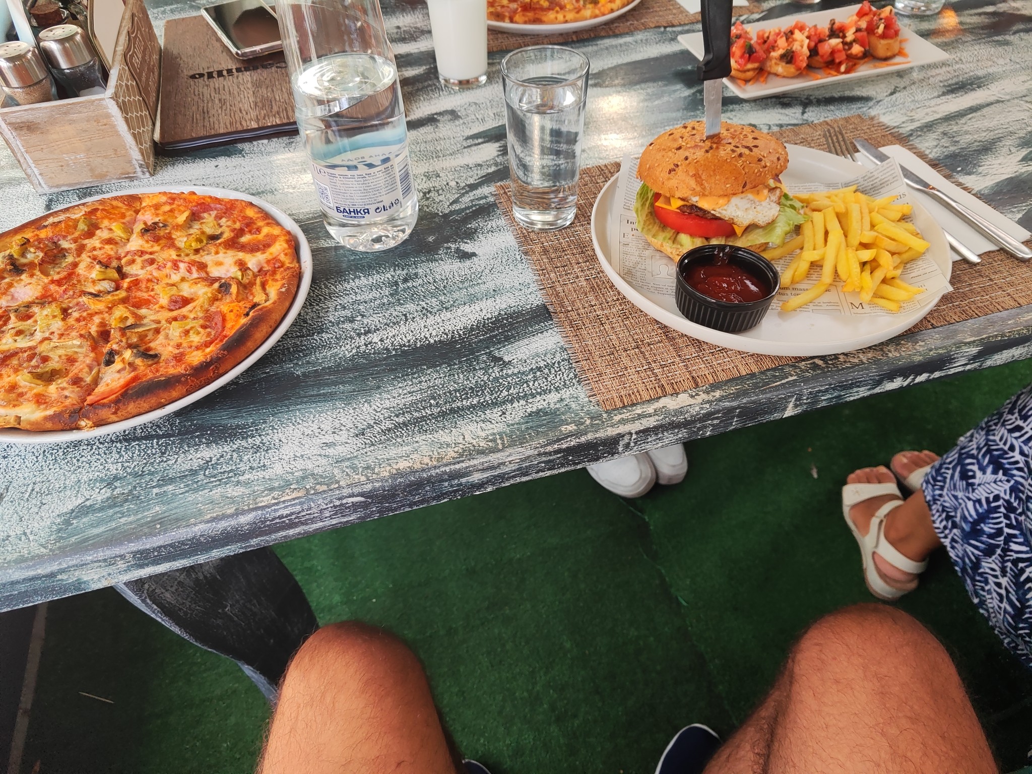 Pizza and Burger Plate