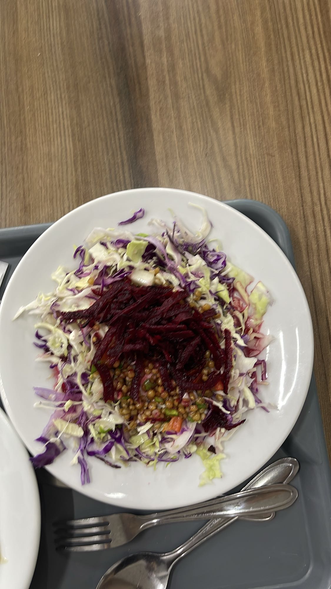 Salada de repolho e lentilha