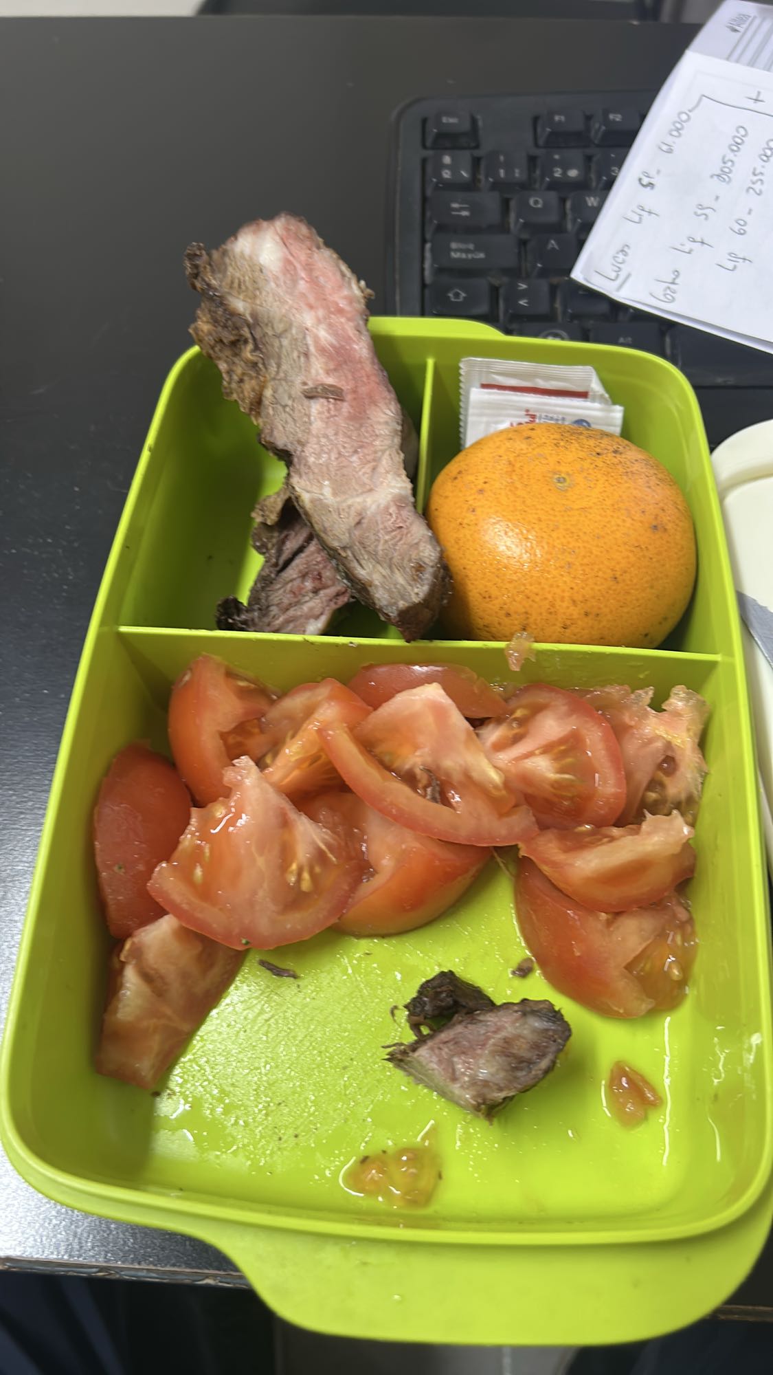 almuerzo simple con fruta