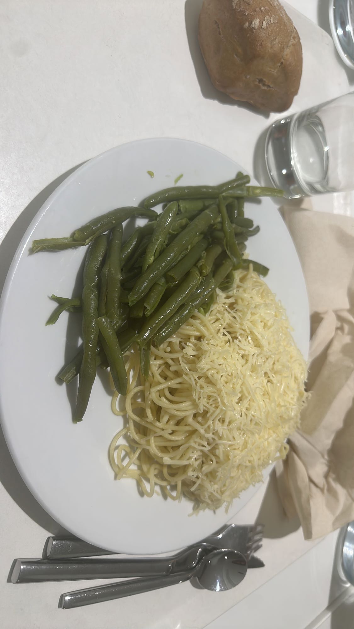 Pâtes haricots verts fromage