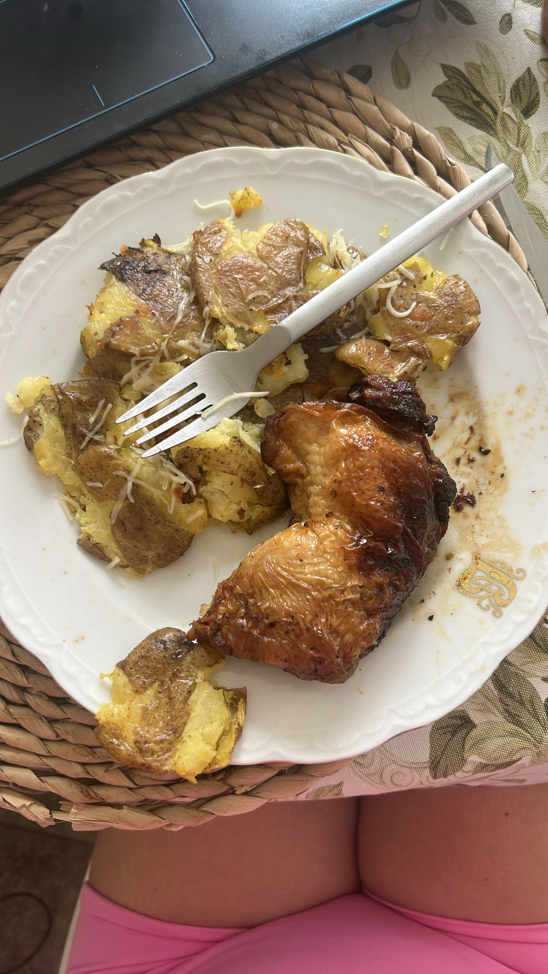 Roast chicken and potatoes